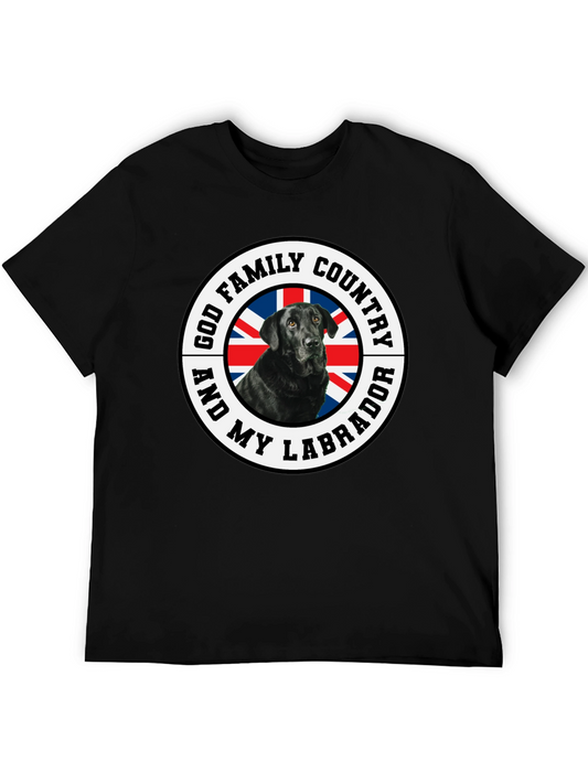 God Family Country Labrador UK Flag T-Shirt
