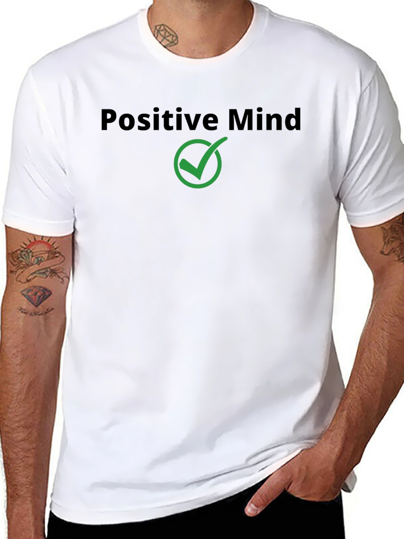 Positive Mind Black Cotton Tee