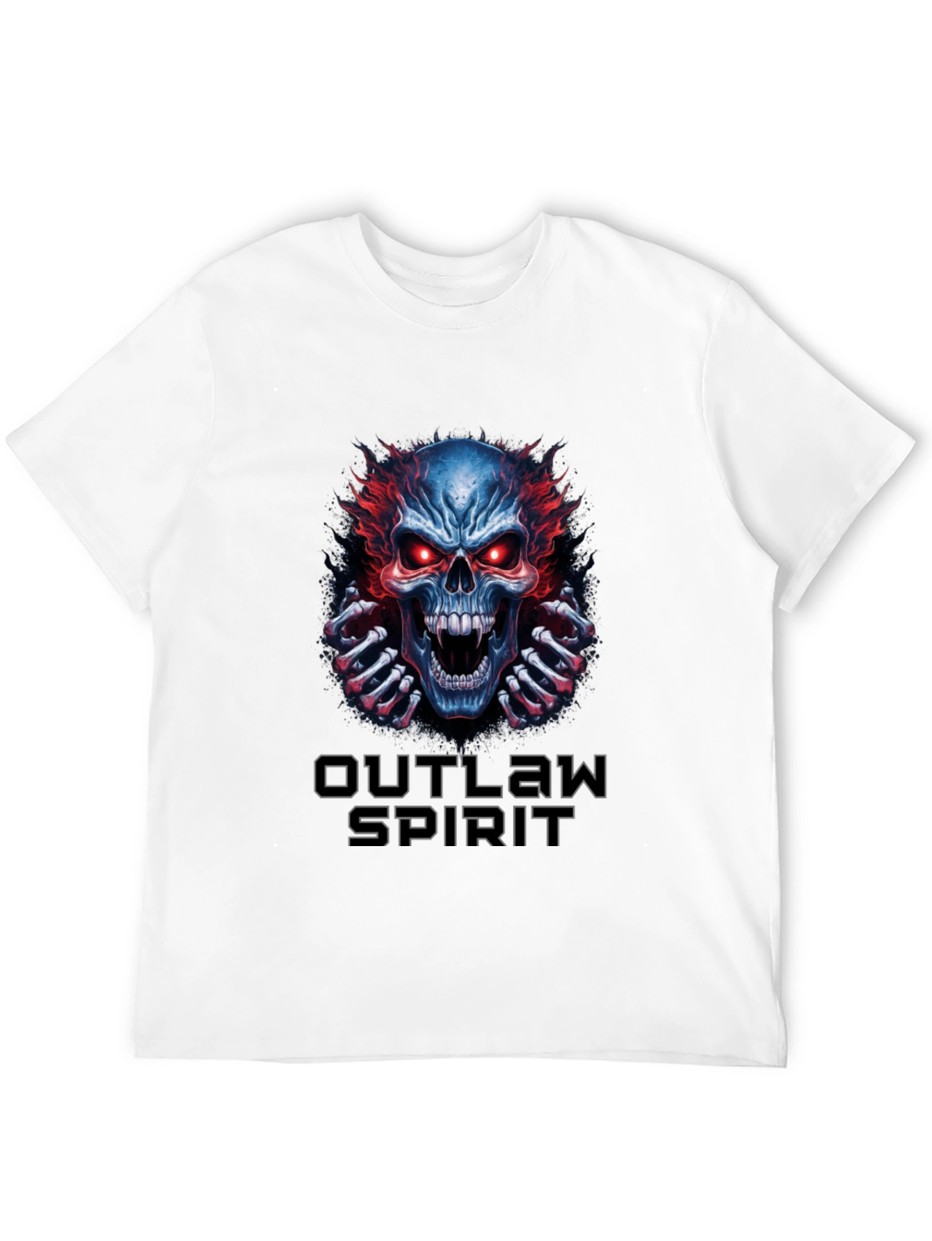 Outlaw Spirit Skull Graphic Tee - Black