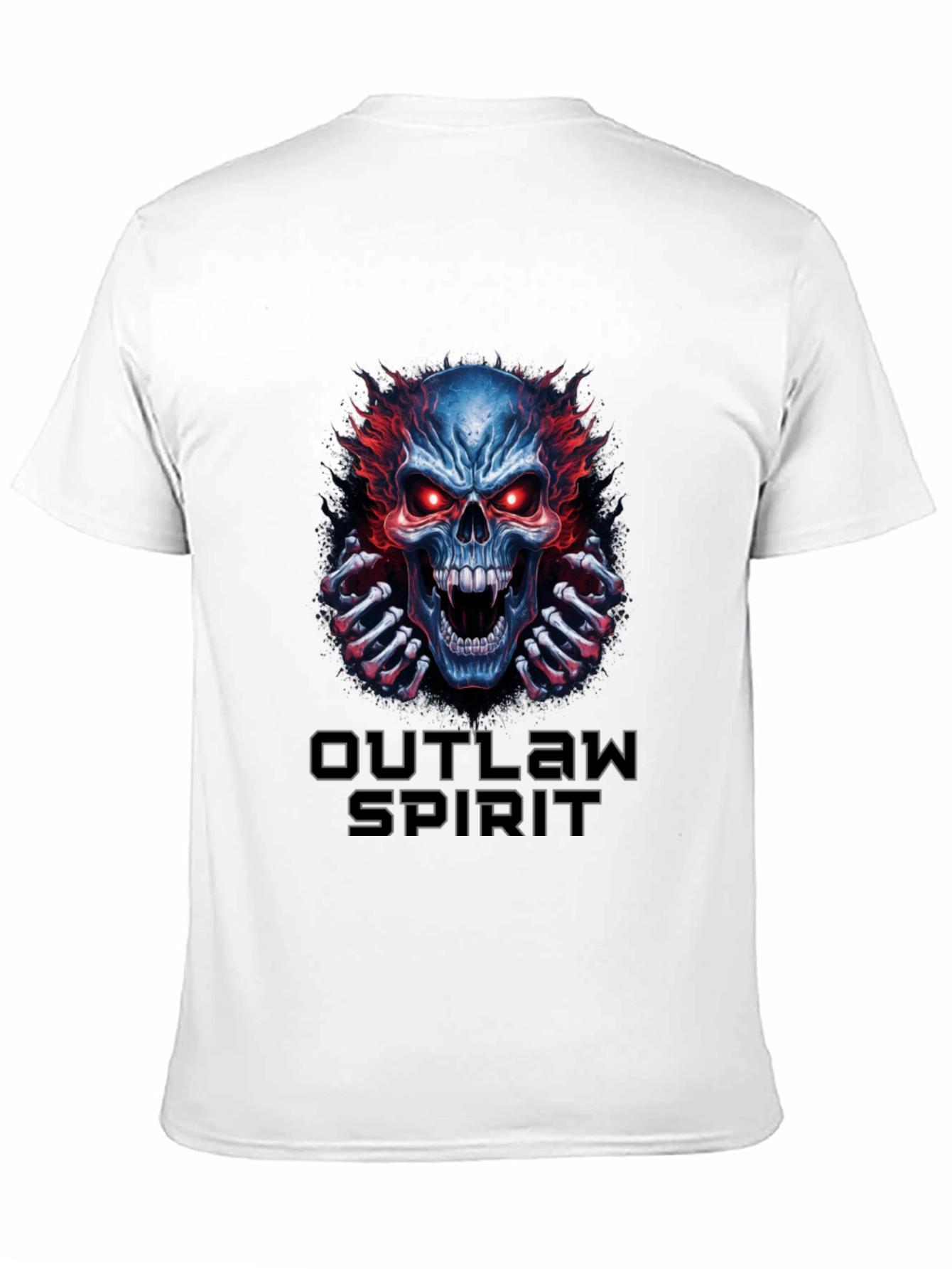 Outlaw Spirit Skull Graphic Tee - Black