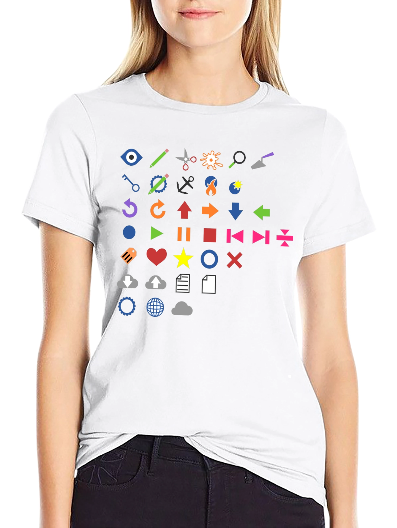 Icon Graphic Print Black T-Shirt