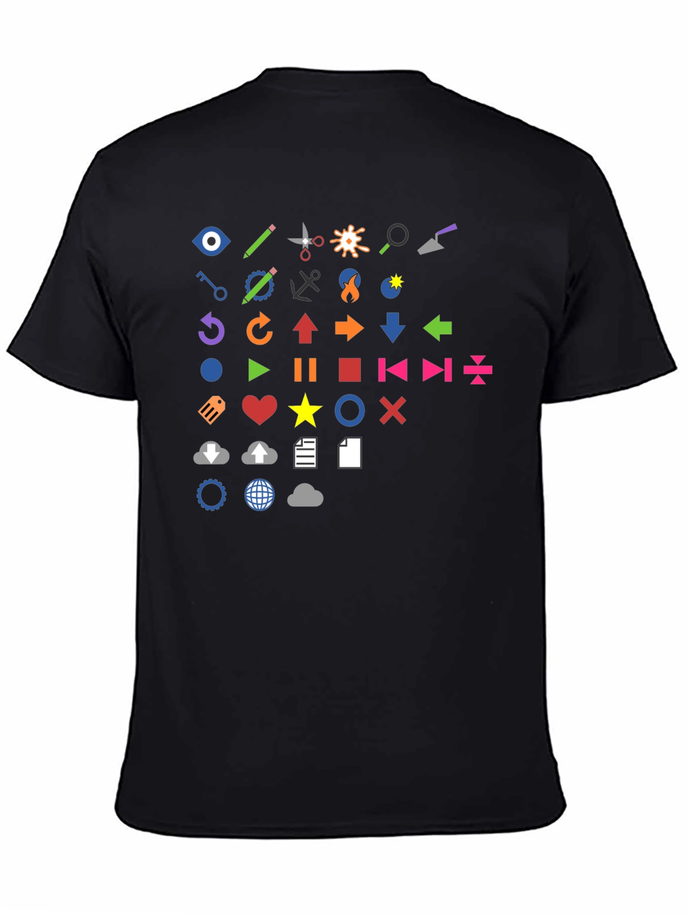 Icon Graphic Print Black T-Shirt
