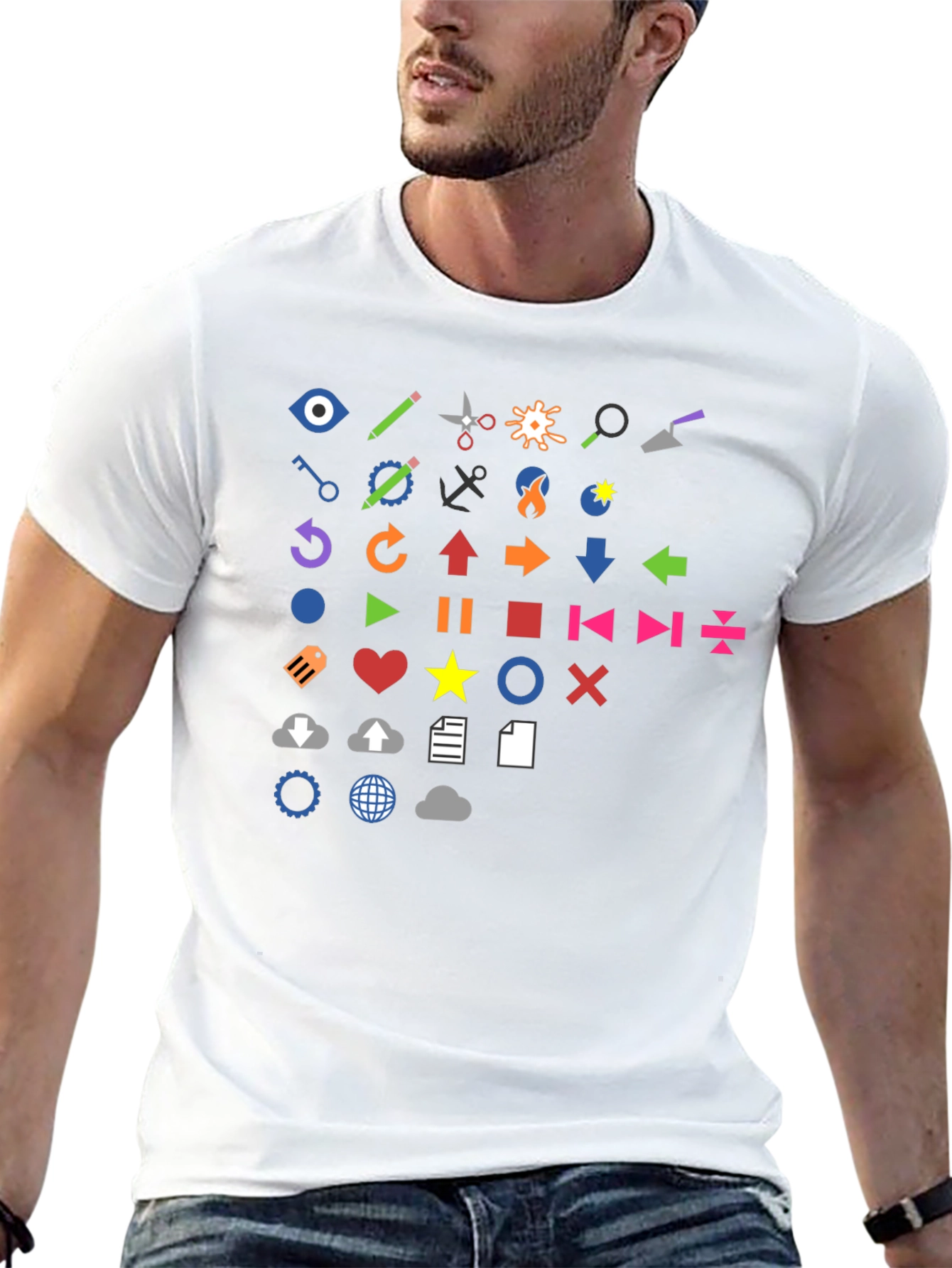 Icon Graphic Print Black T-Shirt