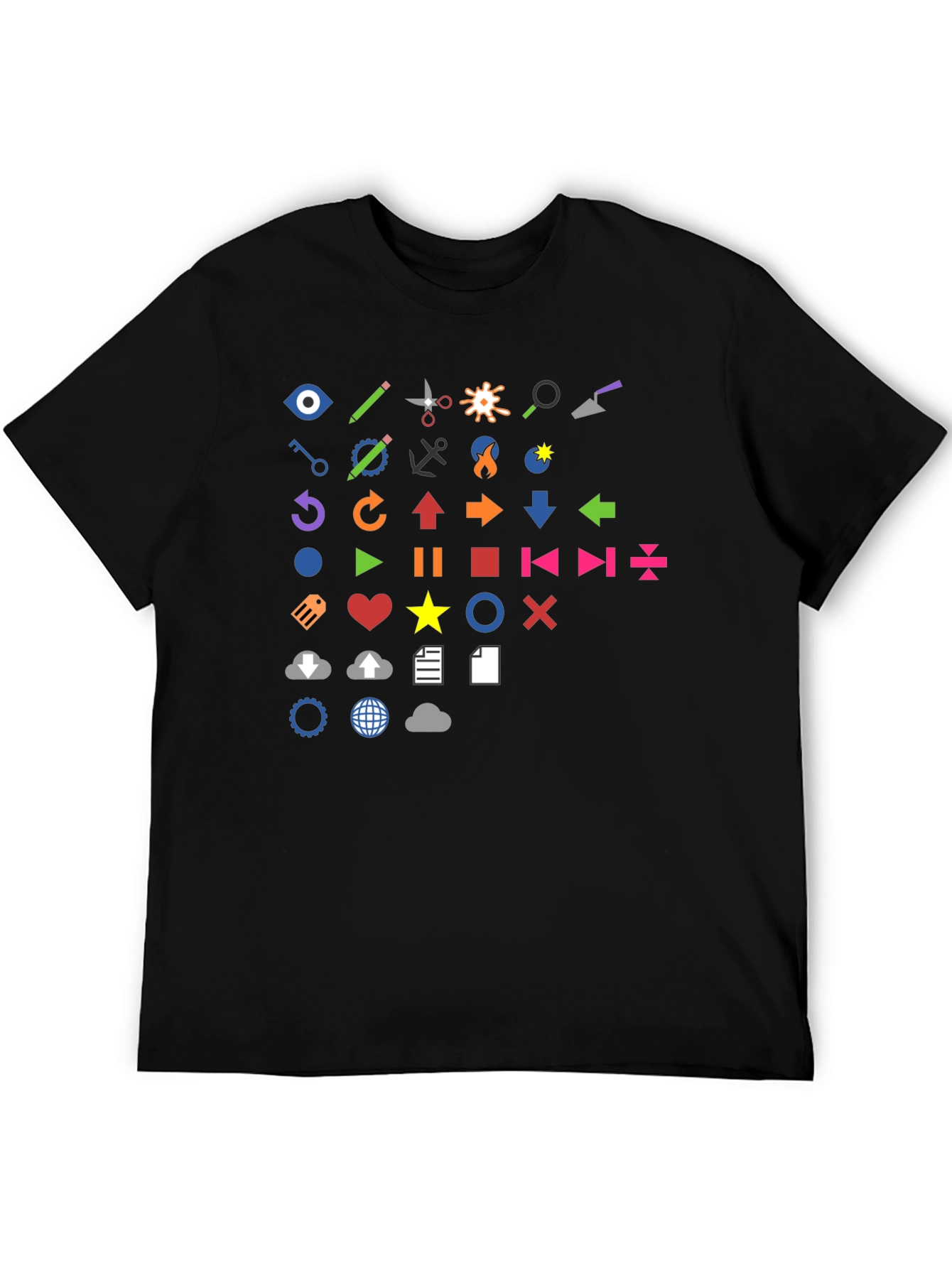 Icon Graphic Print Black T-Shirt