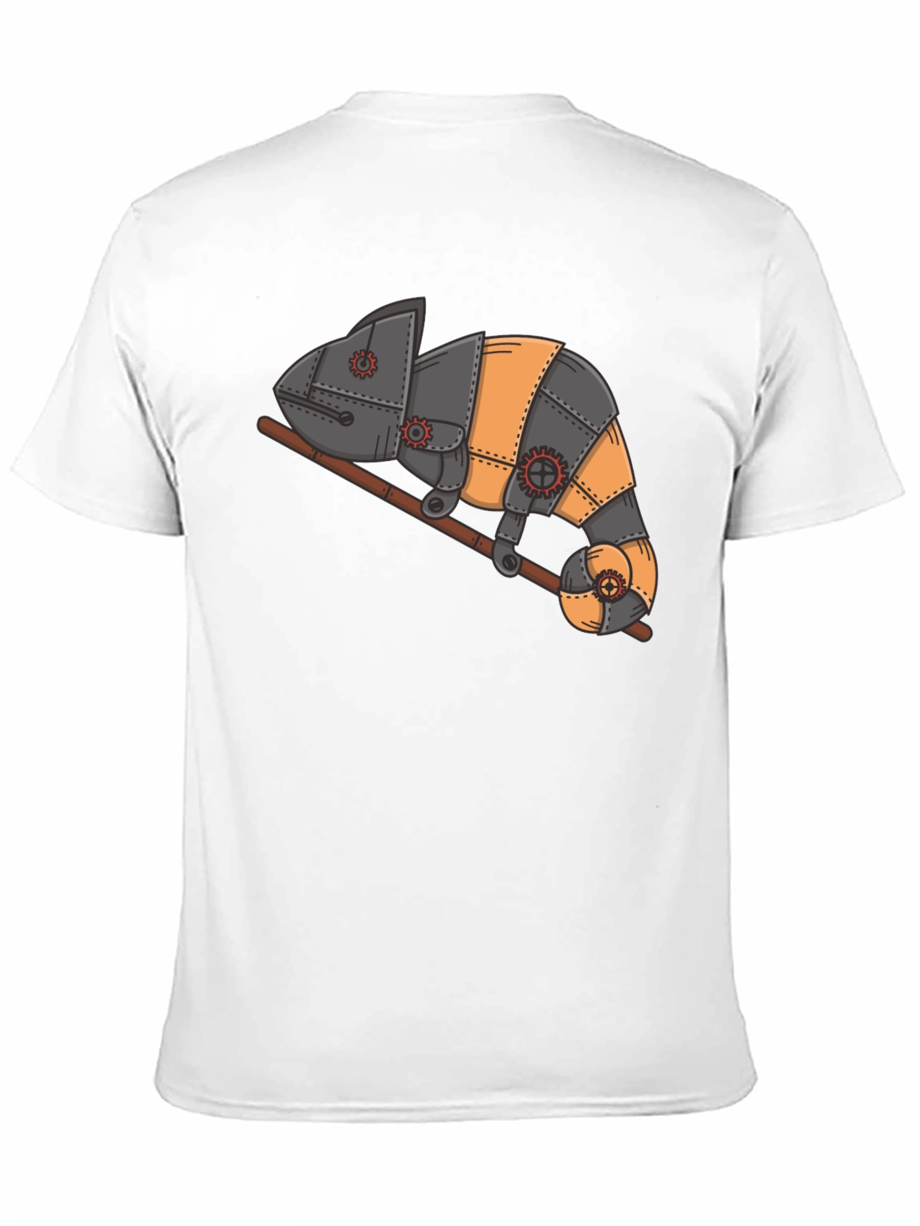Steampunk Chameleon Graphic T-Shirt - Unique Reptile Design
