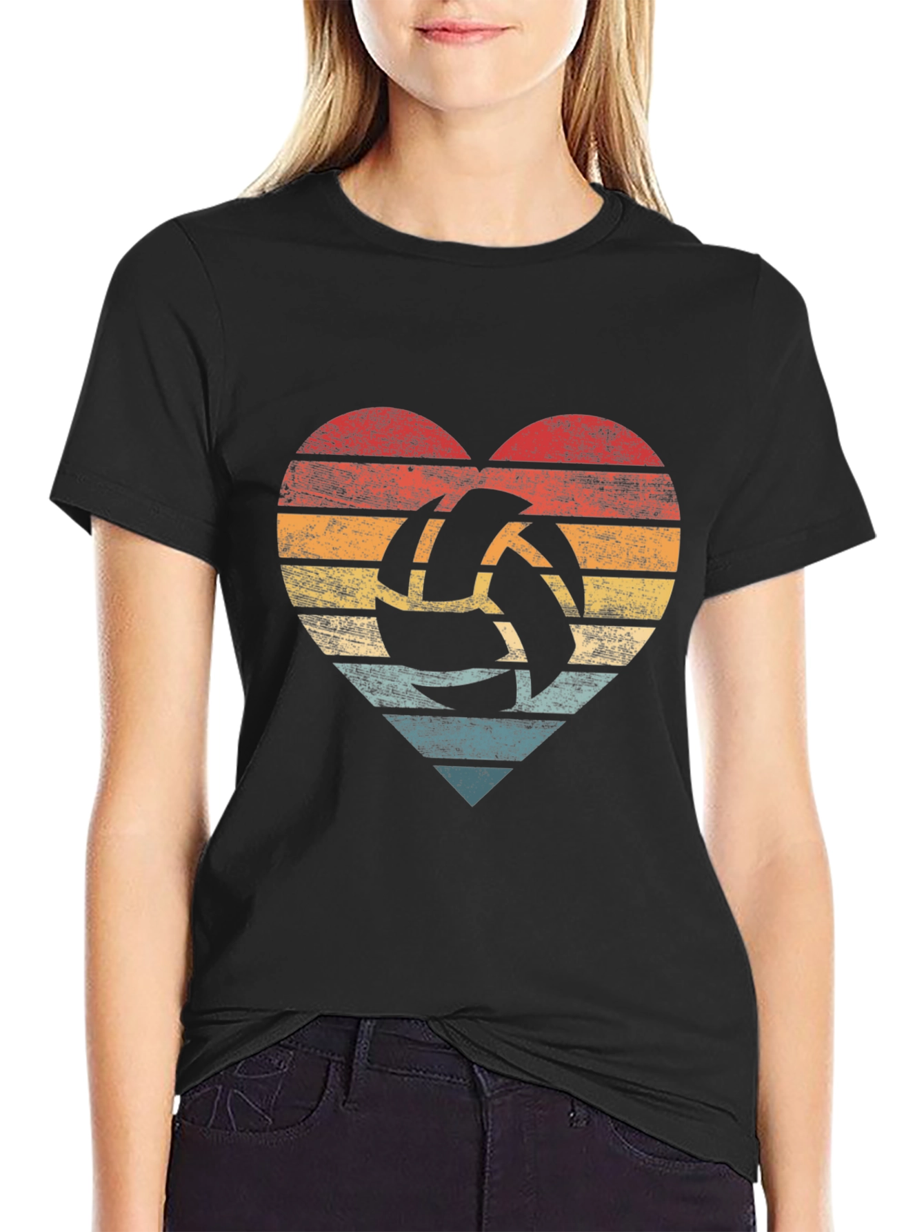 Retro Volleyball Heart T-Shirt