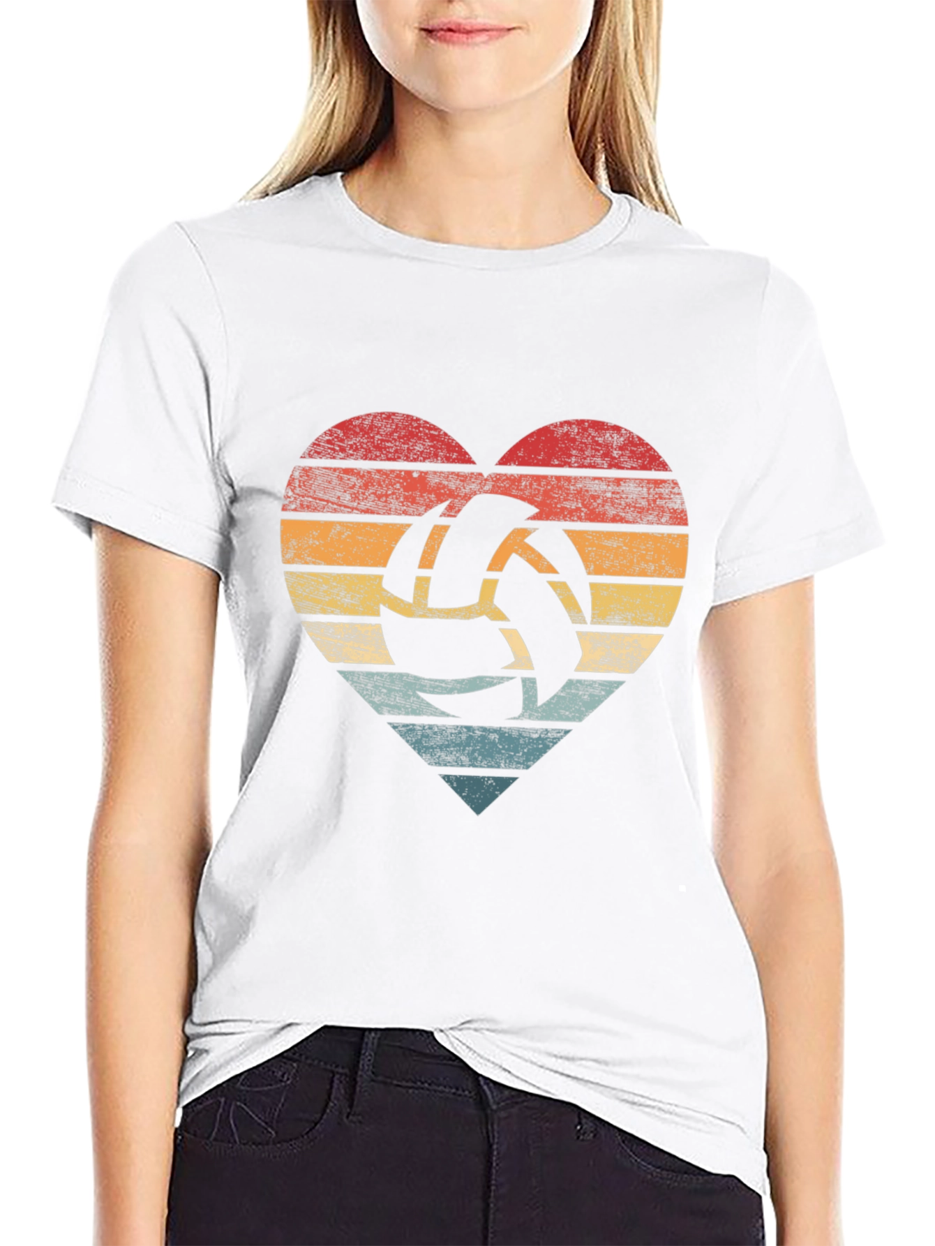 Retro Volleyball Heart T-Shirt