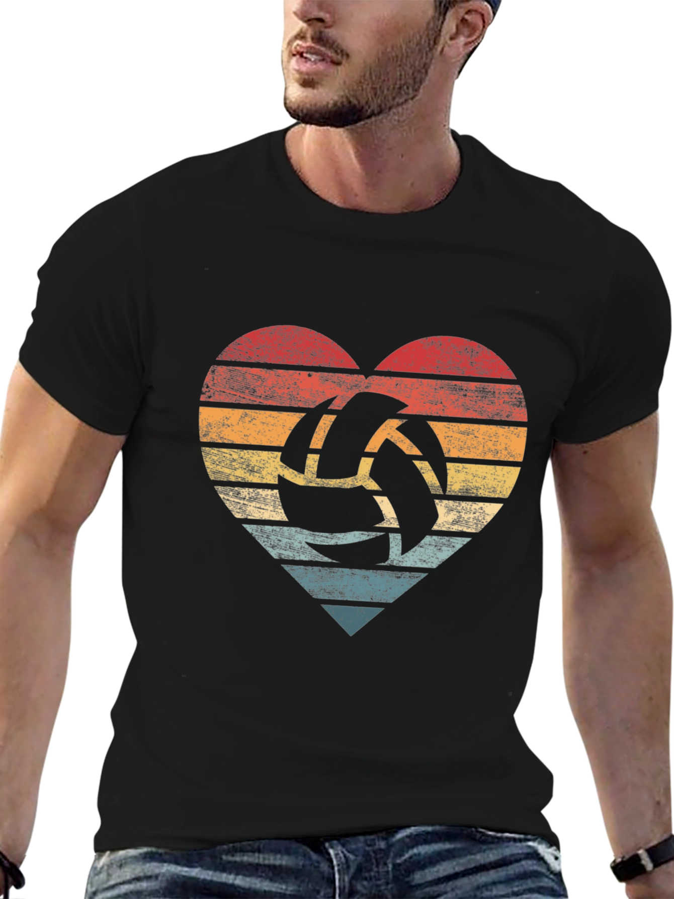 Retro Volleyball Heart T-Shirt