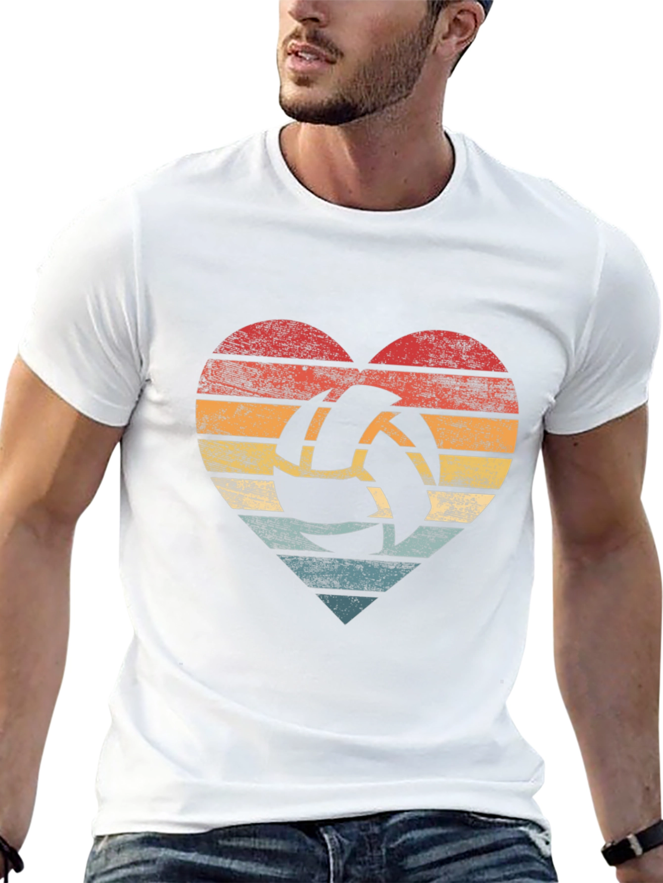 Retro Volleyball Heart T-Shirt