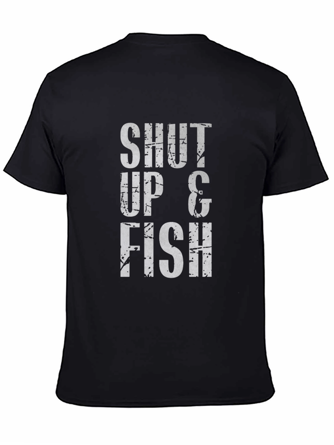 Shut Up & Fish Graphic T-Shirt - Black