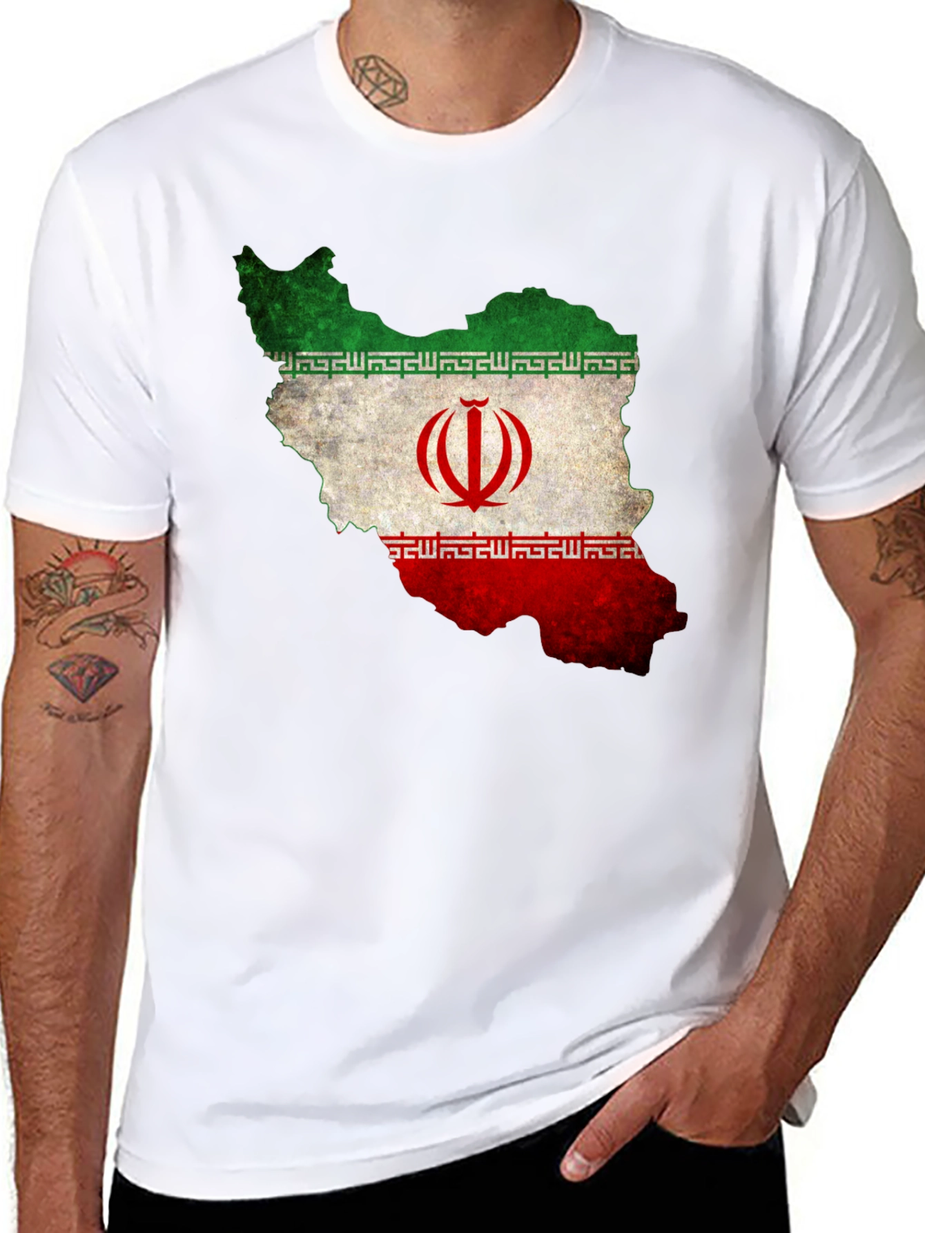 Iran Flag Map Graphic T-Shirt