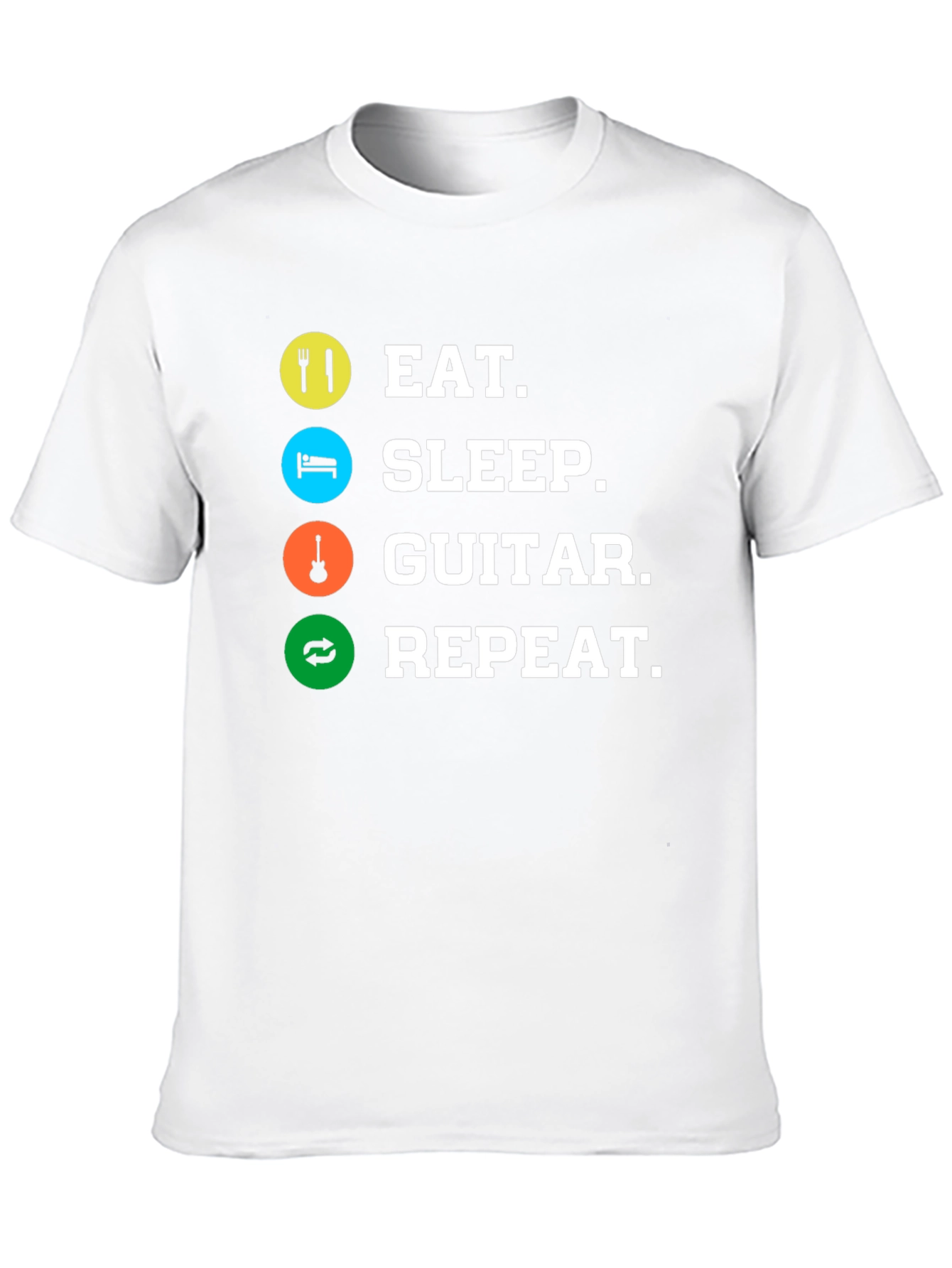 Eat Sleep Guitar Repeat Black T-Shirt