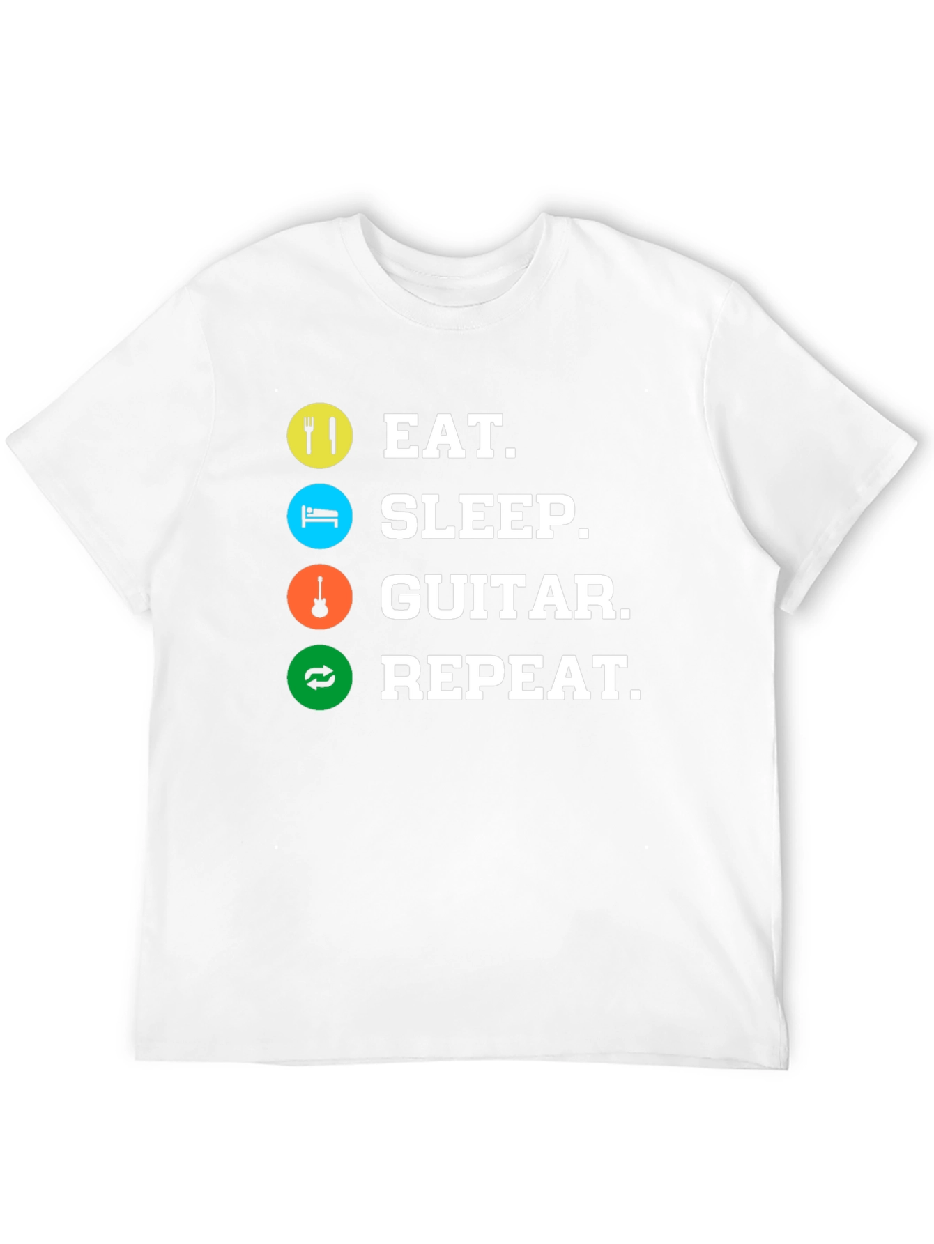 Eat Sleep Guitar Repeat Black T-Shirt