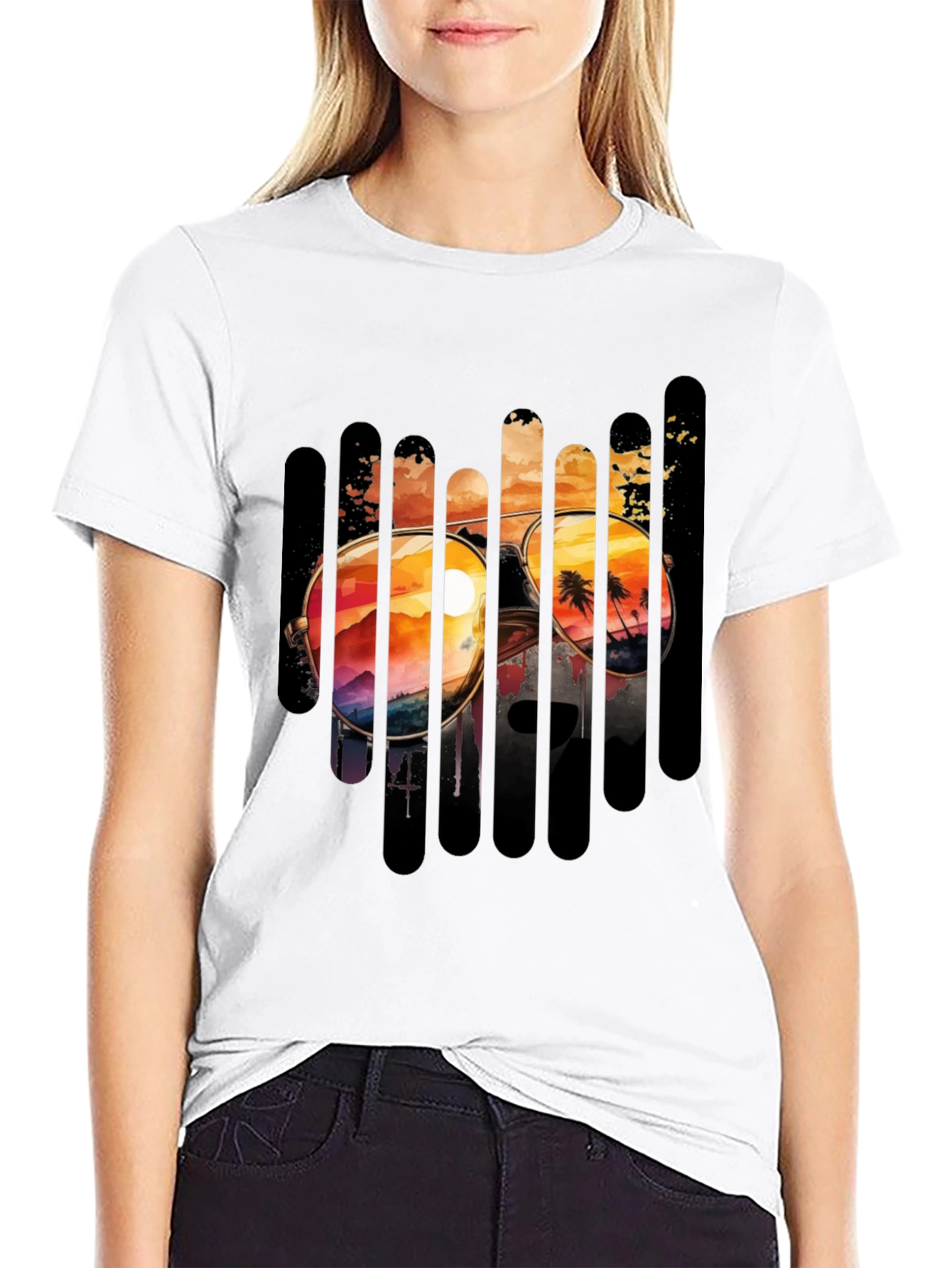 Sunset Sunglasses Graphic Tee - Beach Vibes
