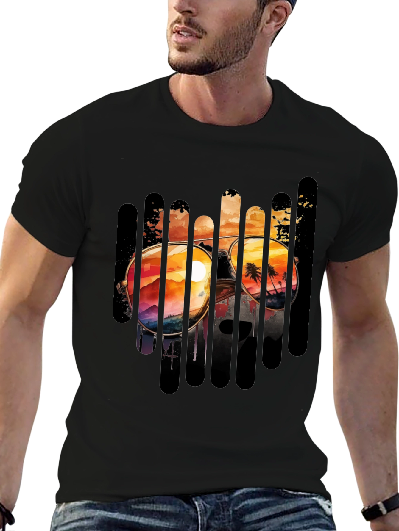 Sunset Sunglasses Graphic Tee - Beach Vibes