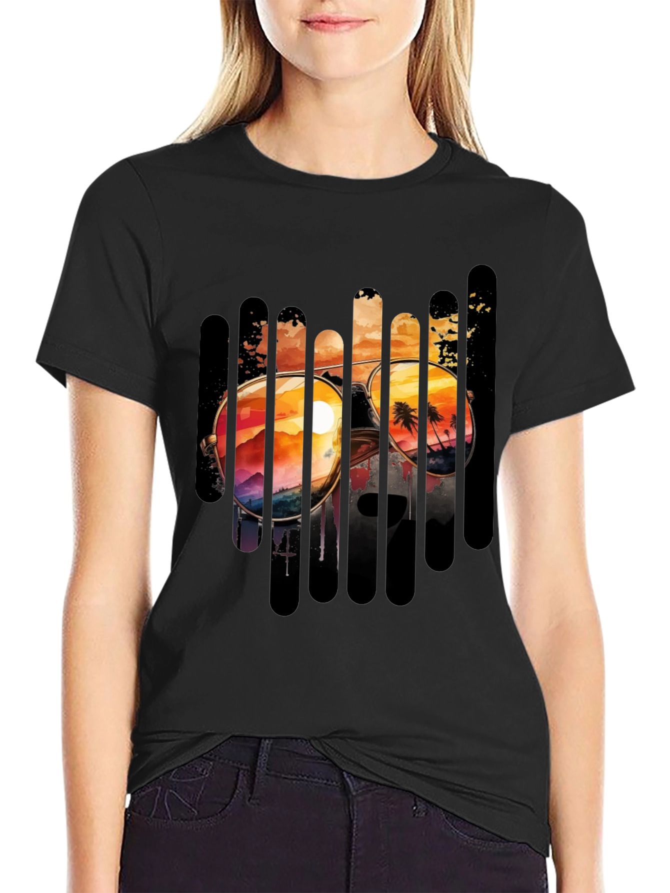 Sunset Sunglasses Graphic Tee - Beach Vibes