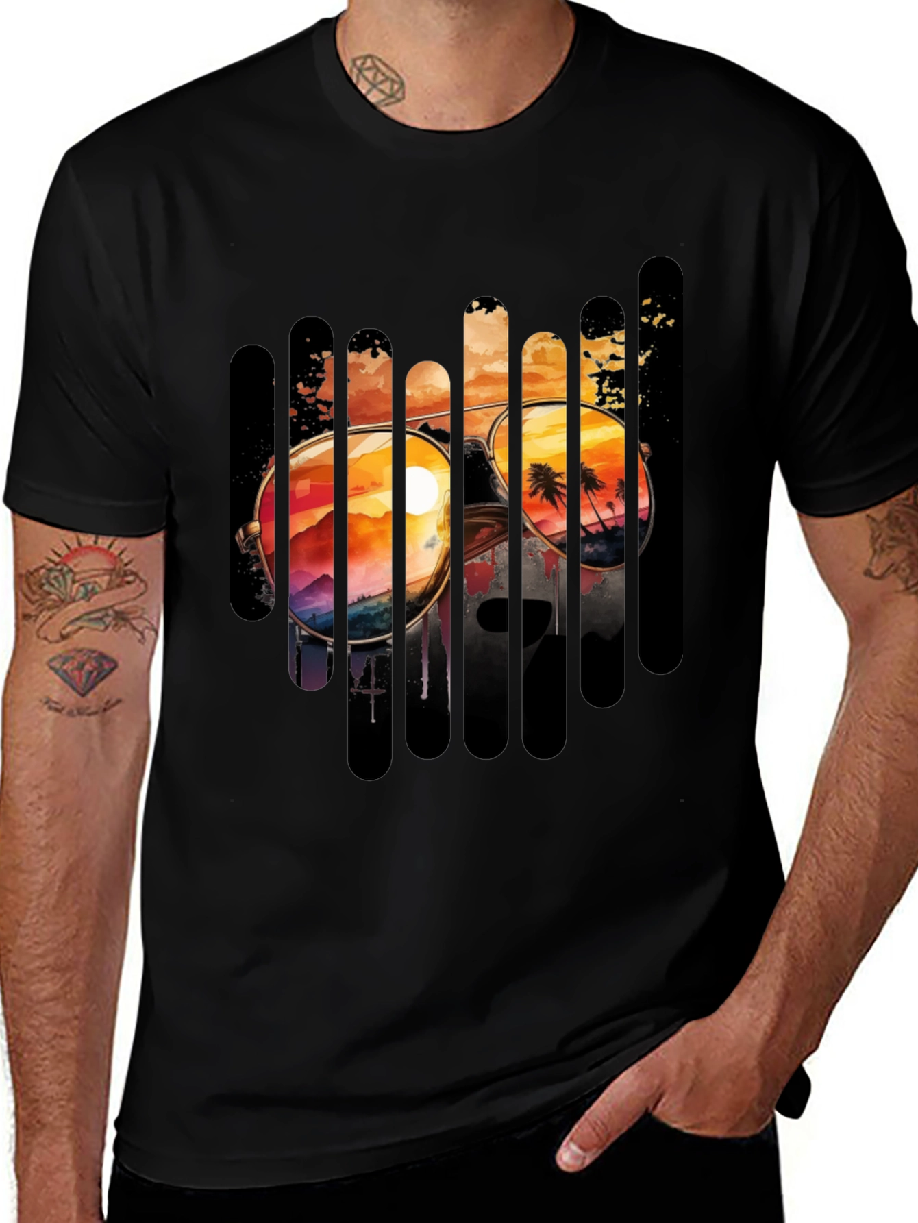 Sunset Sunglasses Graphic Tee - Beach Vibes