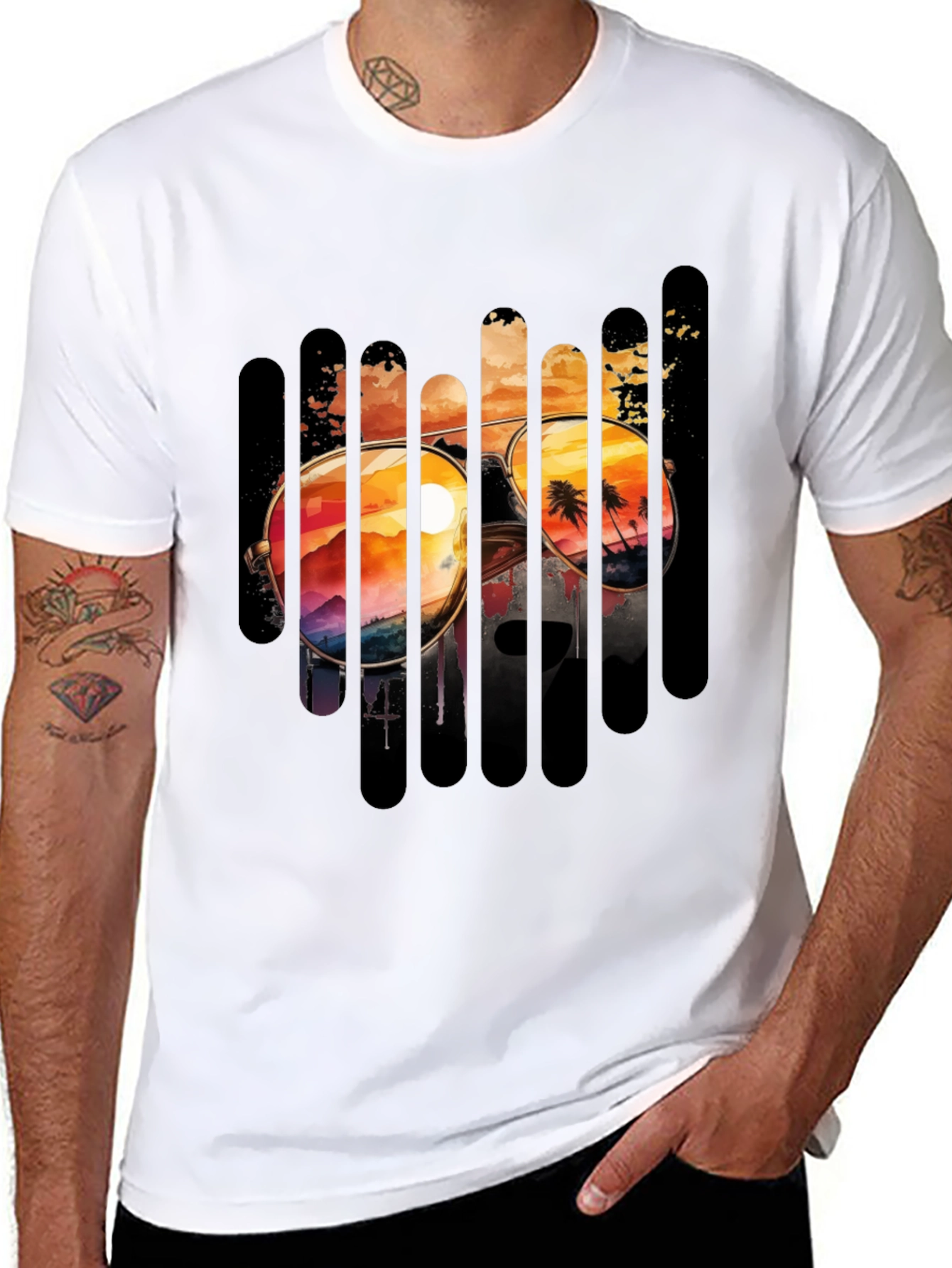 Sunset Sunglasses Graphic Tee - Beach Vibes