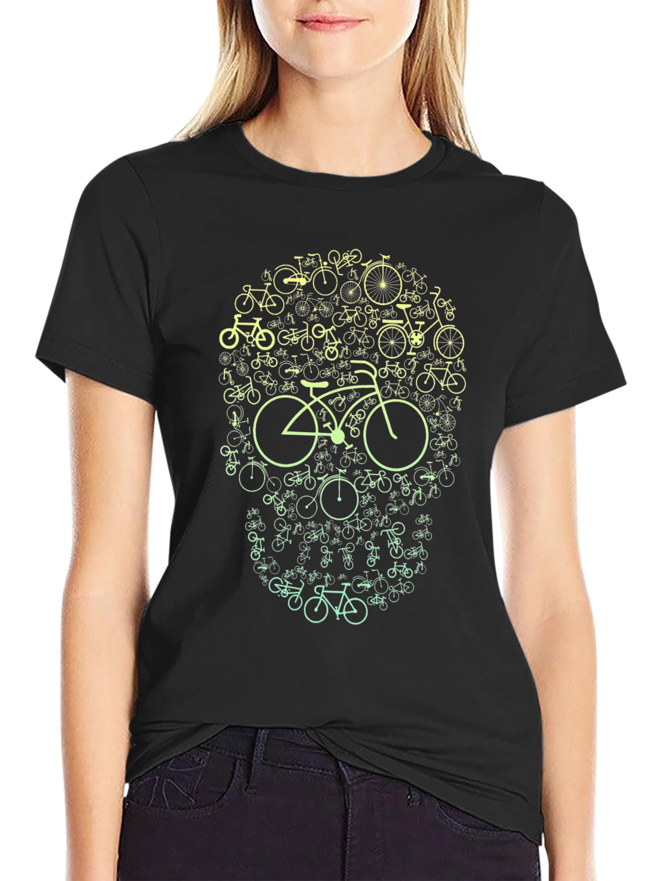 Bike Skull Graphic Tee - Cycling Enthusiast T-Shirt