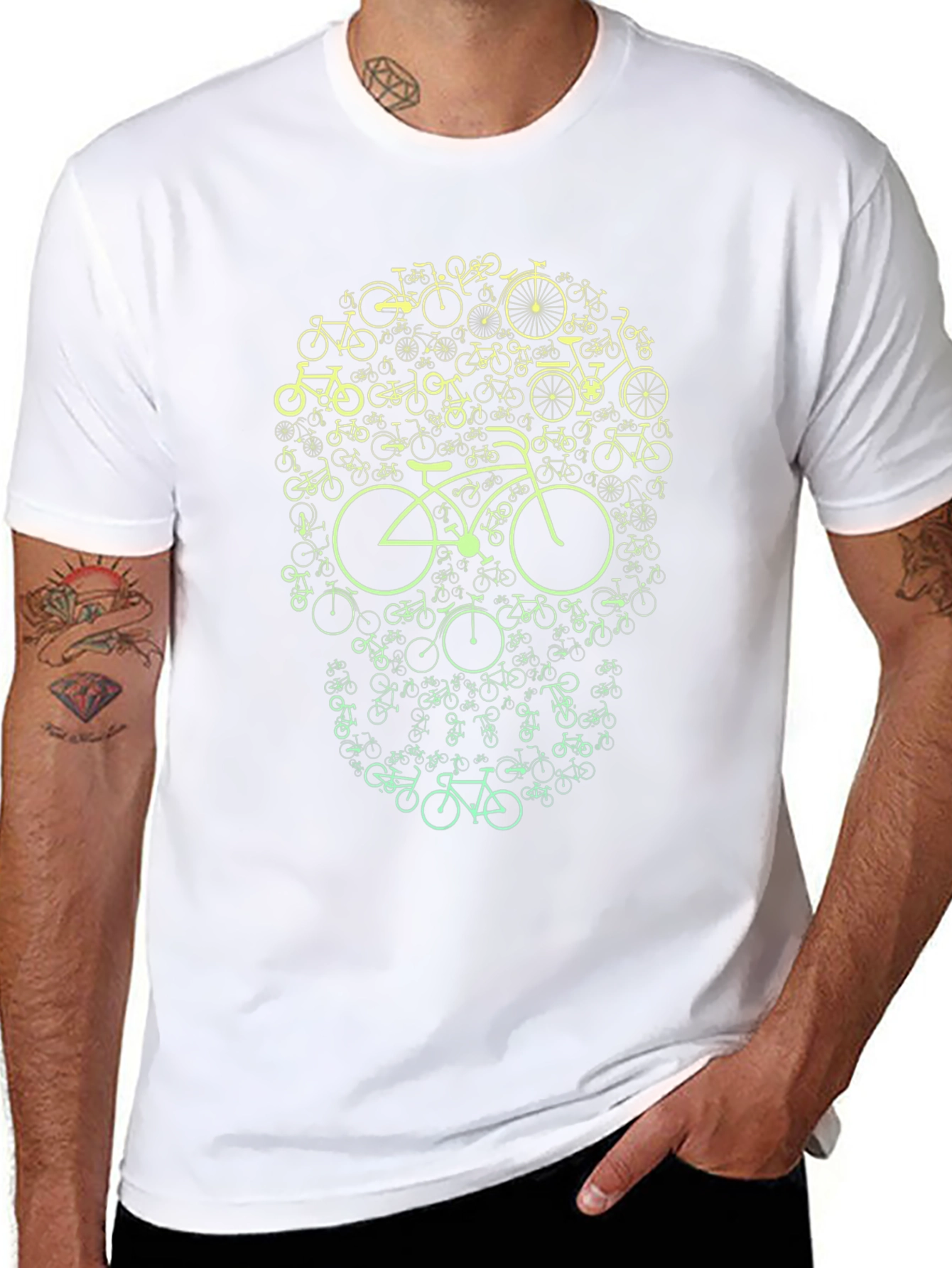 Bike Skull Graphic Tee - Cycling Enthusiast T-Shirt