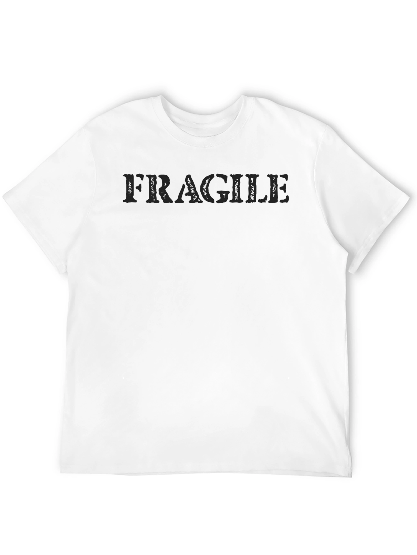 Mens Black Fragile Graphic Tee