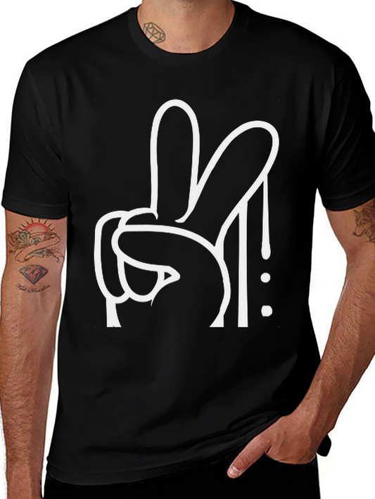 Cool Black T-Shirt with Peace Sign Graphic