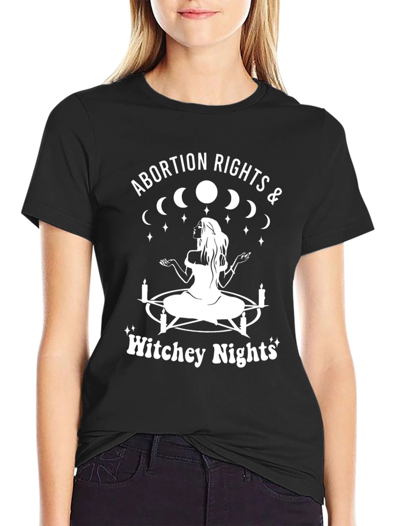 Abortion Rights Witchey Nights Black T-Shirt