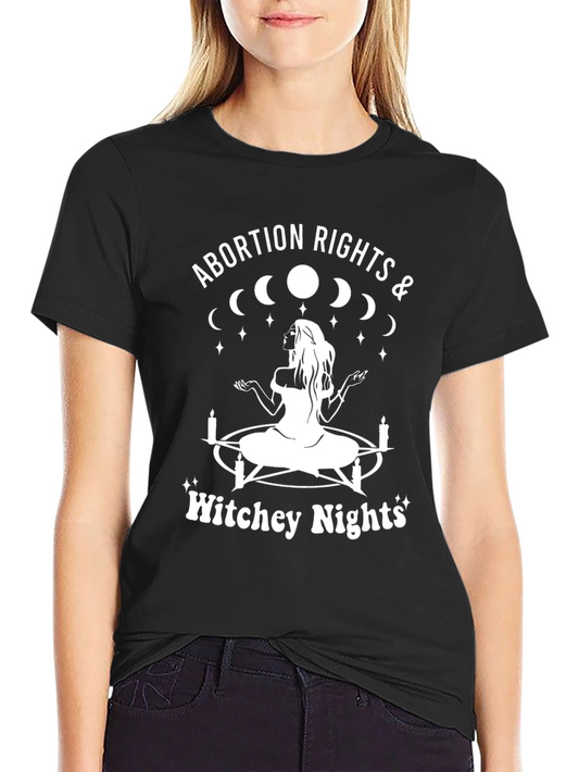 Abortion Rights Witchey Nights Black T-Shirt