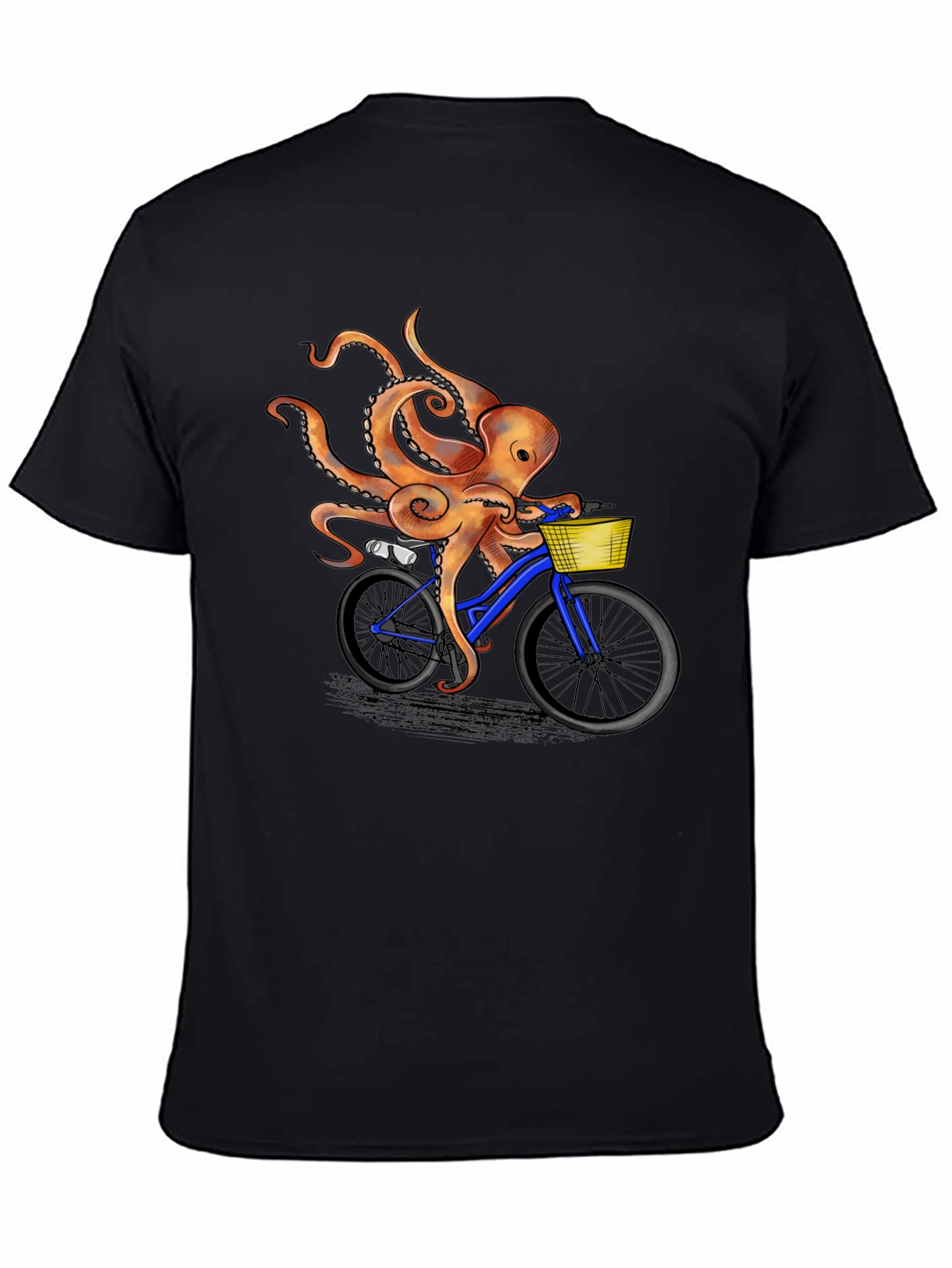 Octopus Riding Bicycle Graphic T-Shirt