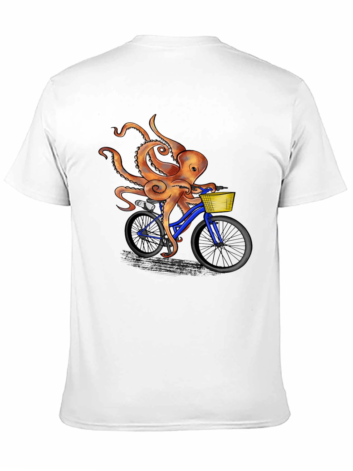 Octopus Riding Bicycle Graphic T-Shirt