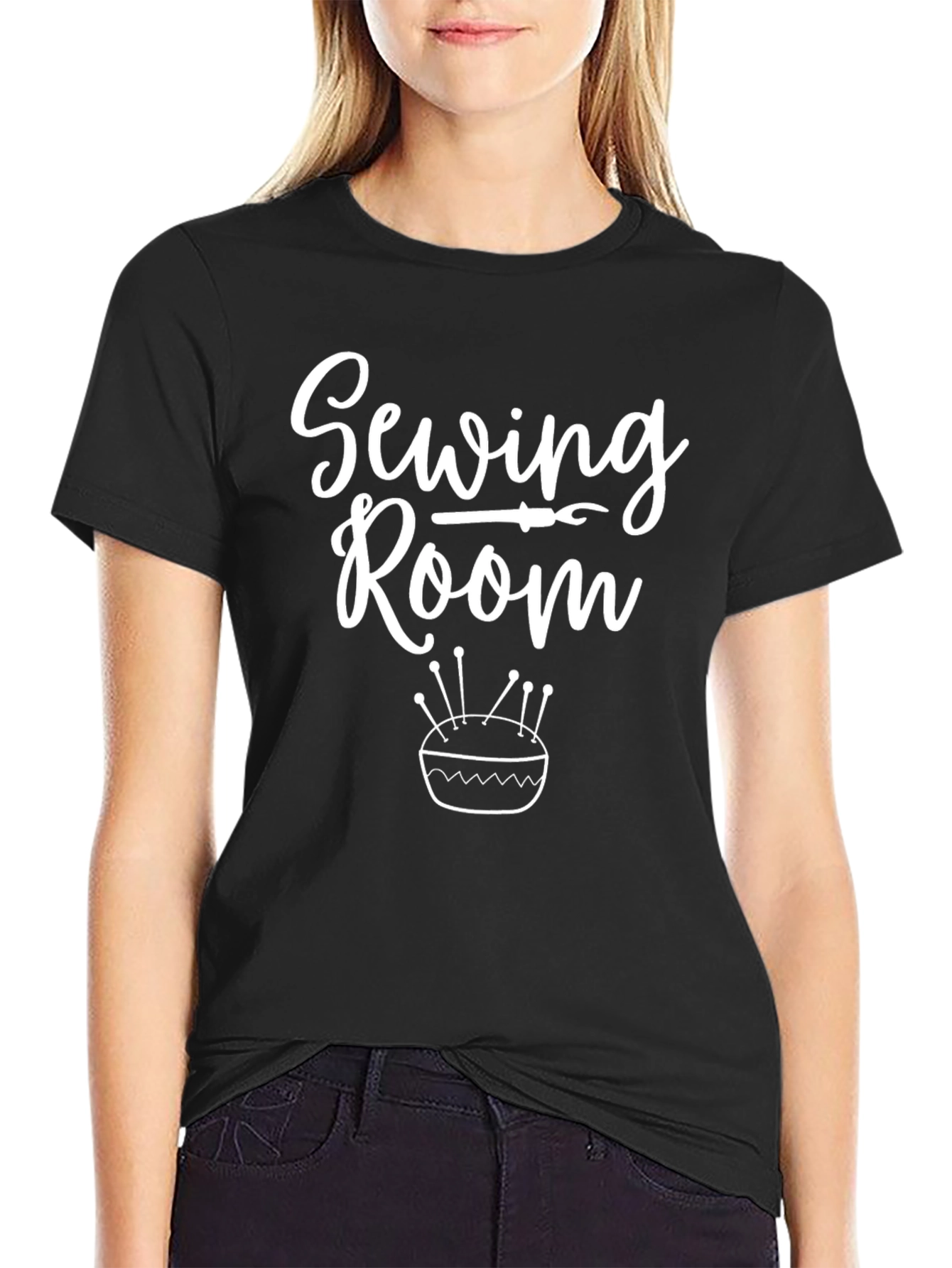Sewing Room Graphic Tee - Black Cotton T-Shirt