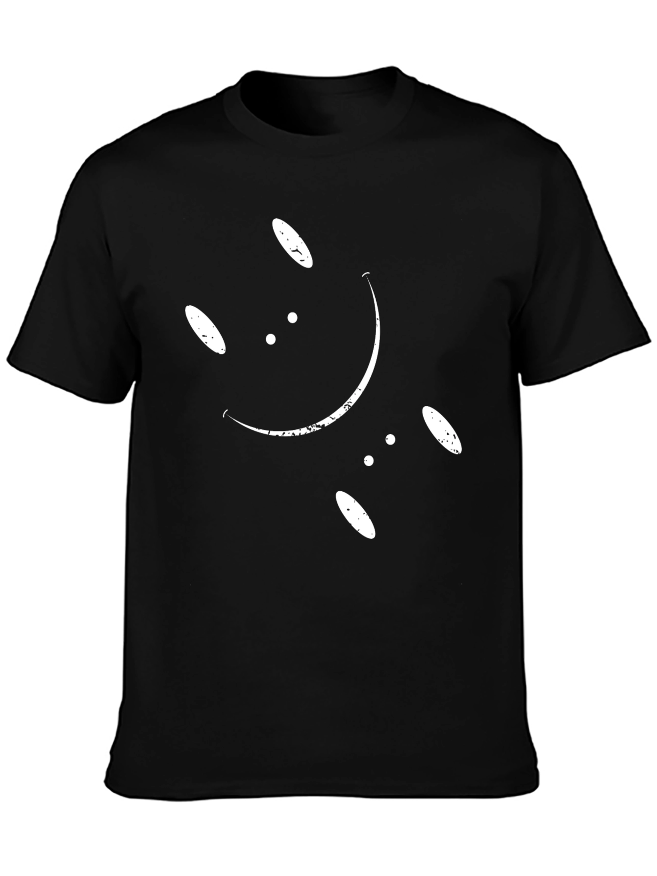 Abstract Smiley Face Black T-Shirt
