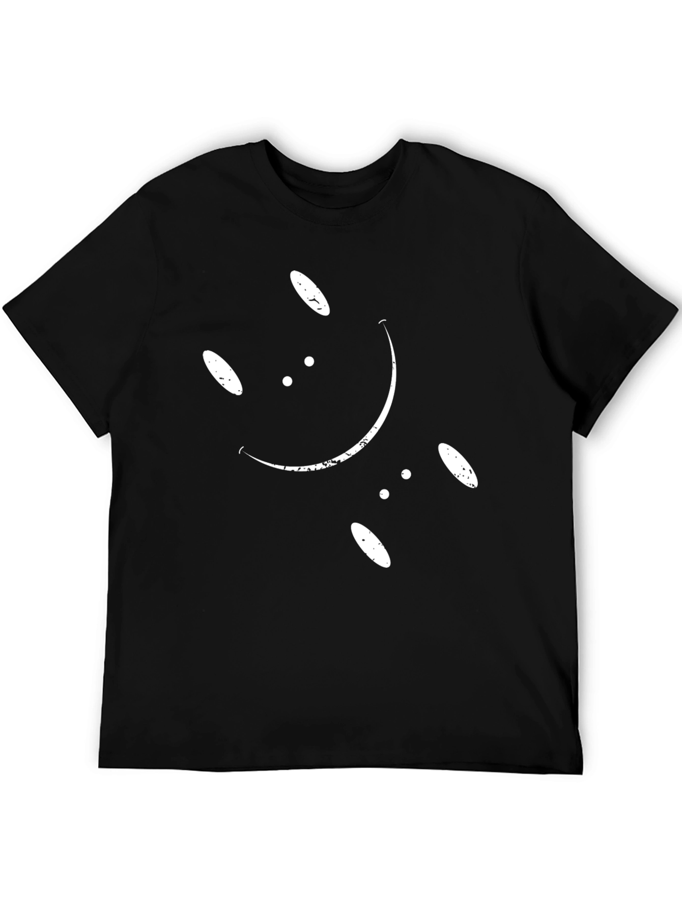 Abstract Smiley Face Black T-Shirt