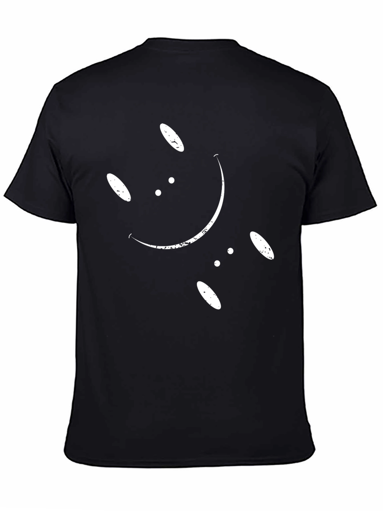 Abstract Smiley Face Black T-Shirt