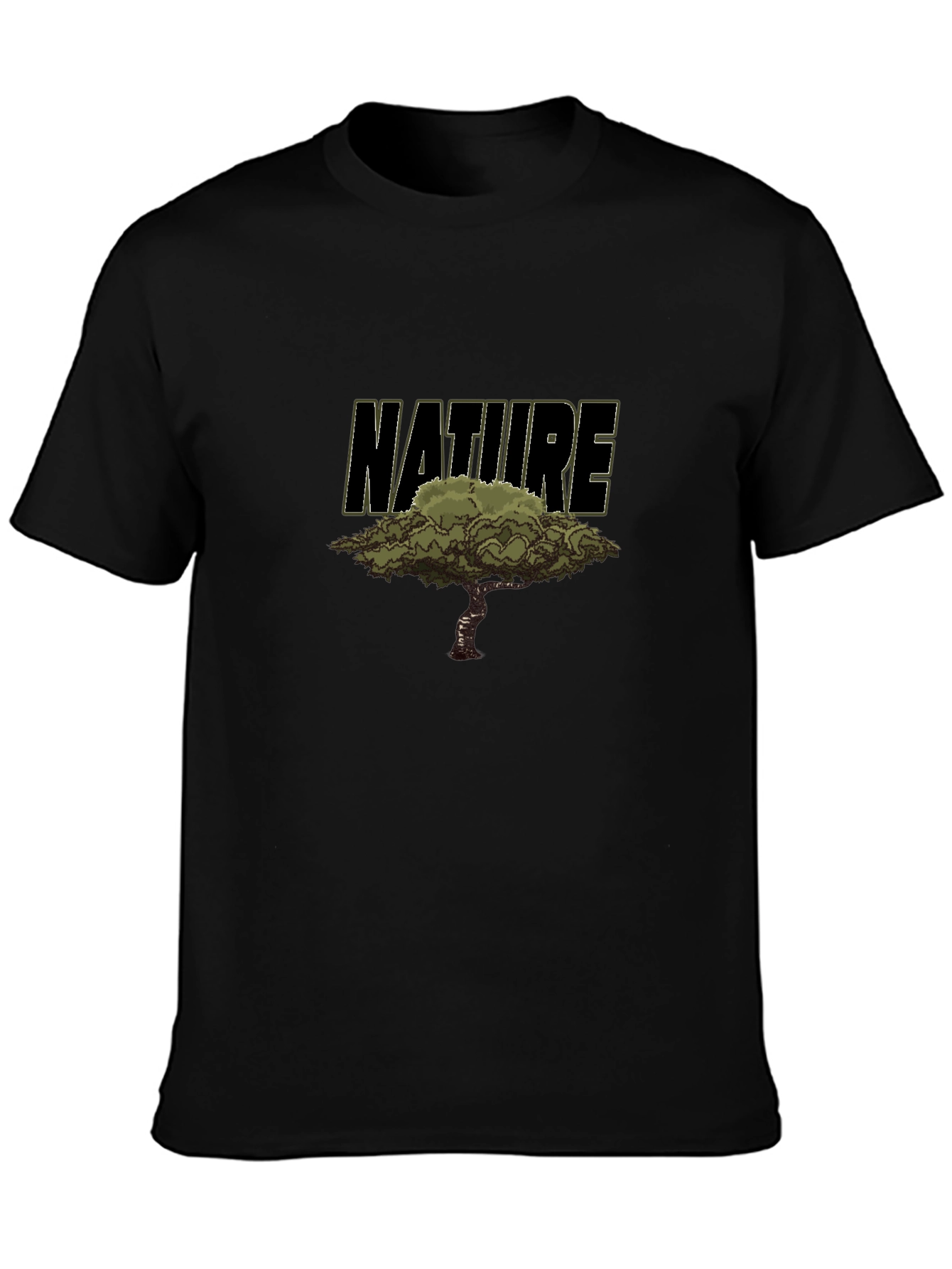 Nature Tree Graphic Black T-Shirt