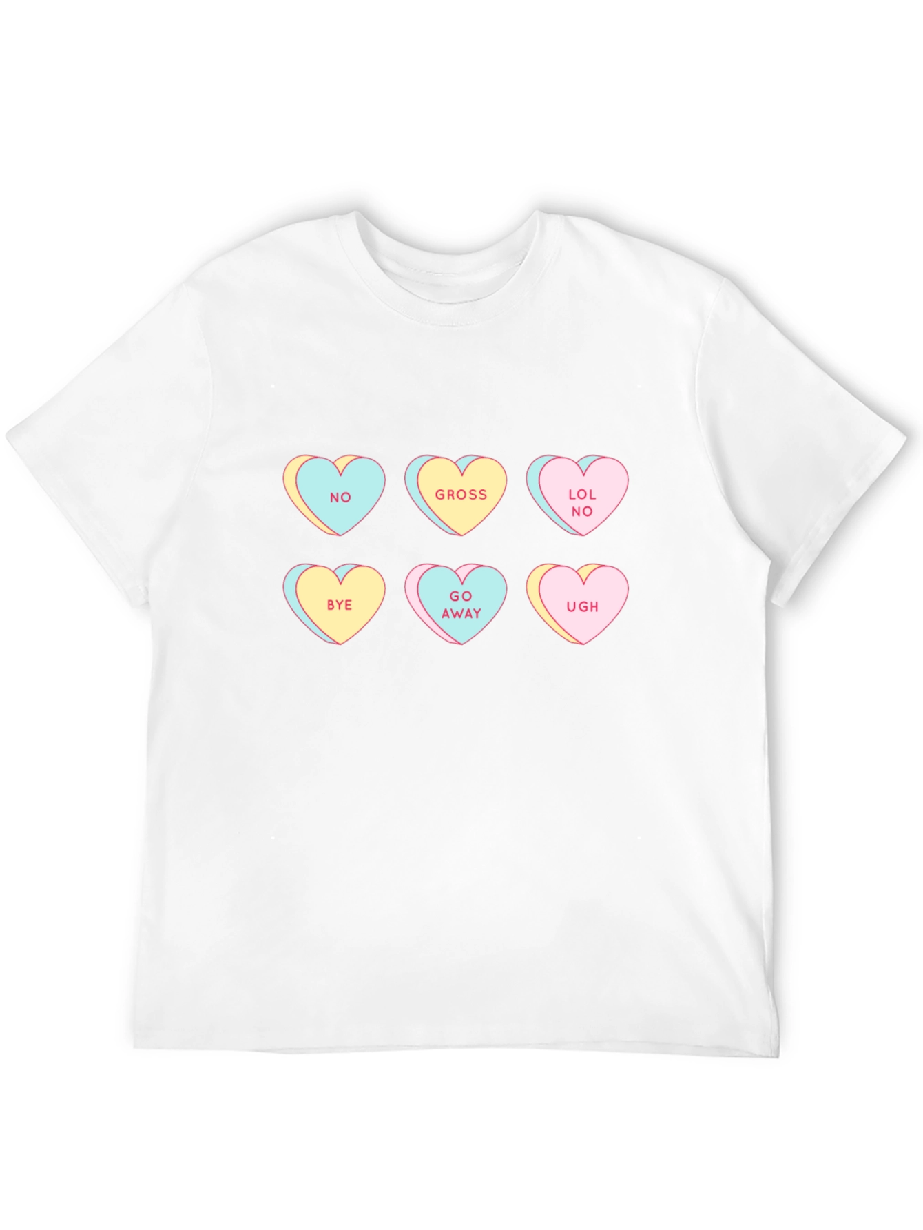 Anti-Valentines Day Candy Heart T-Shirt - Black