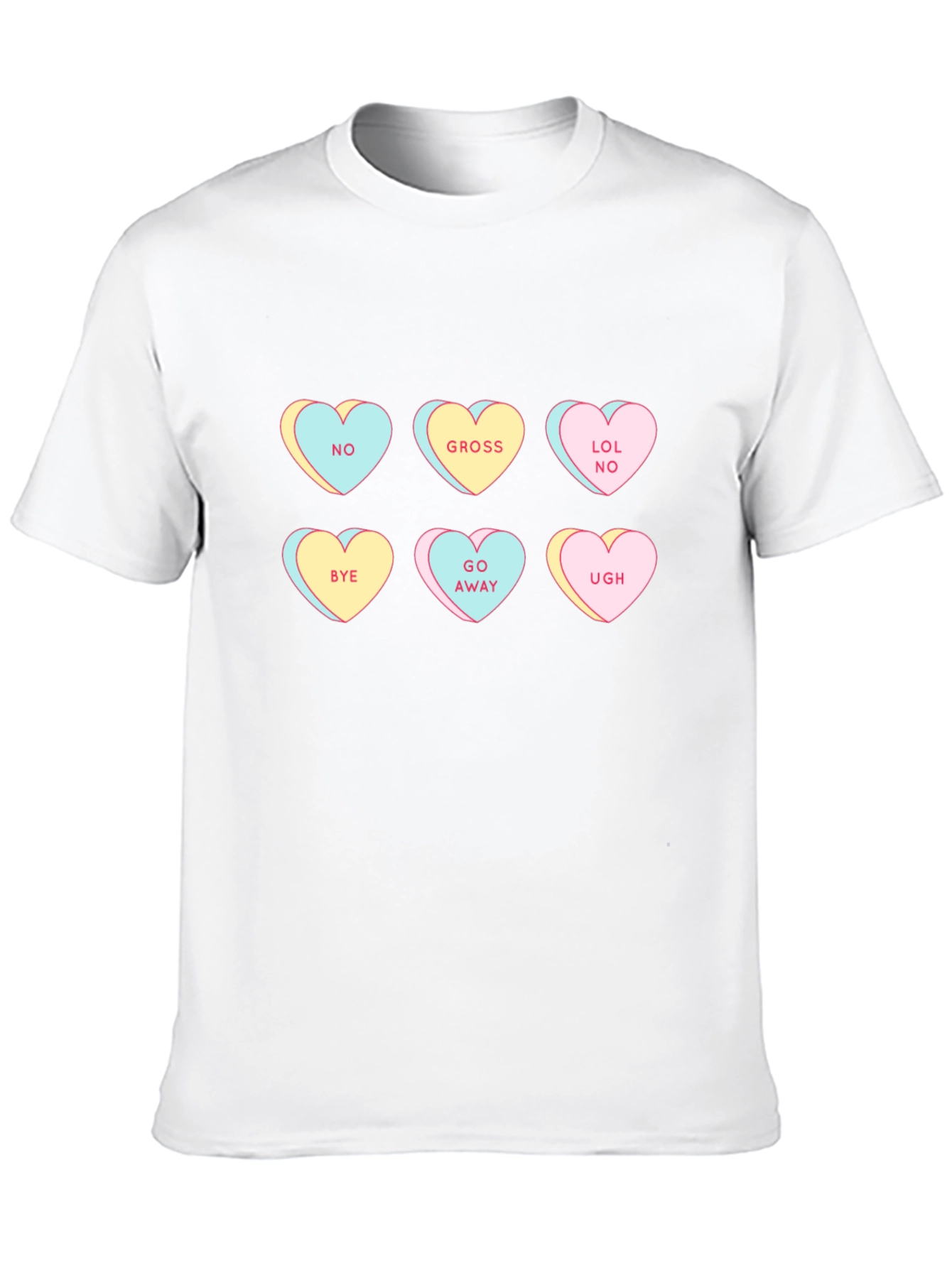 Anti-Valentines Day Candy Heart T-Shirt - Black