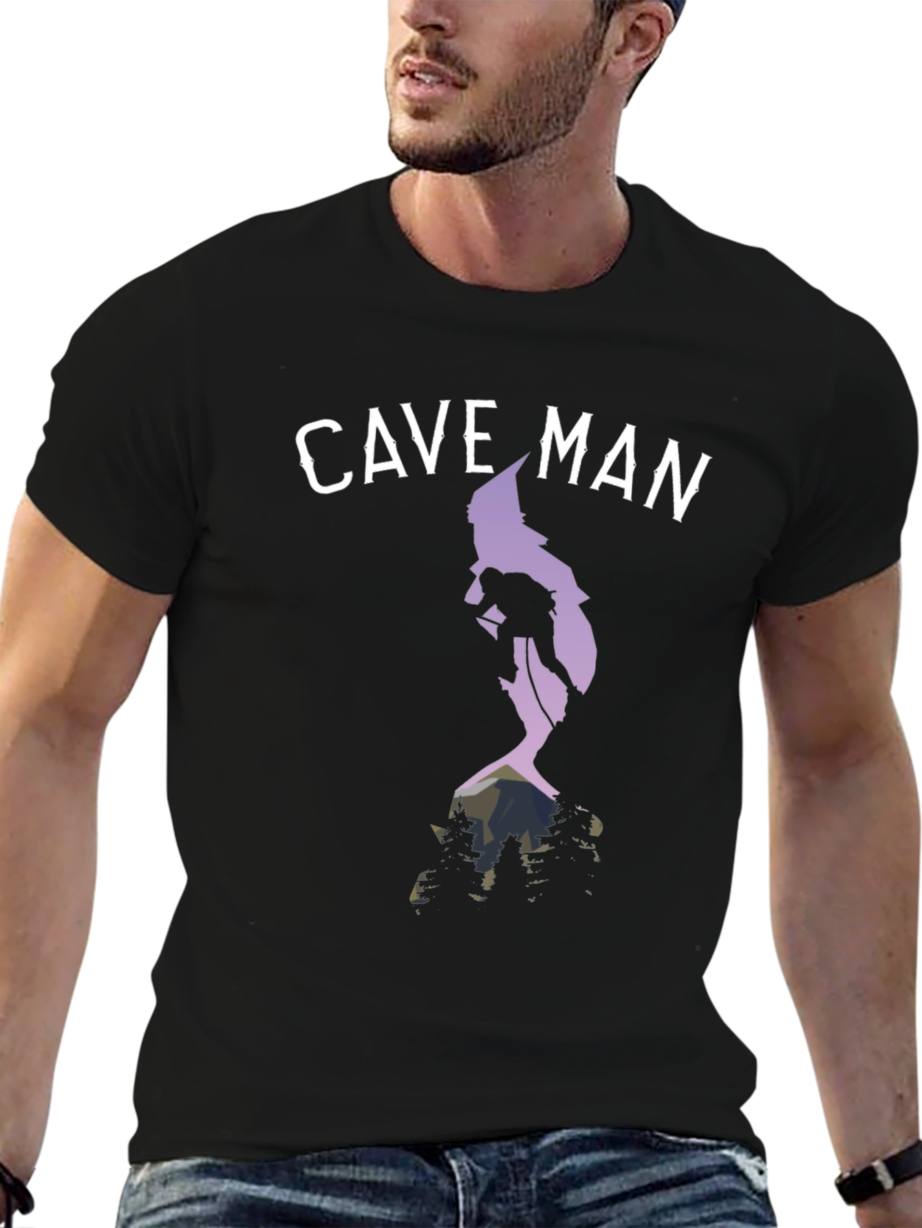 Cave Man Climbing T-Shirt