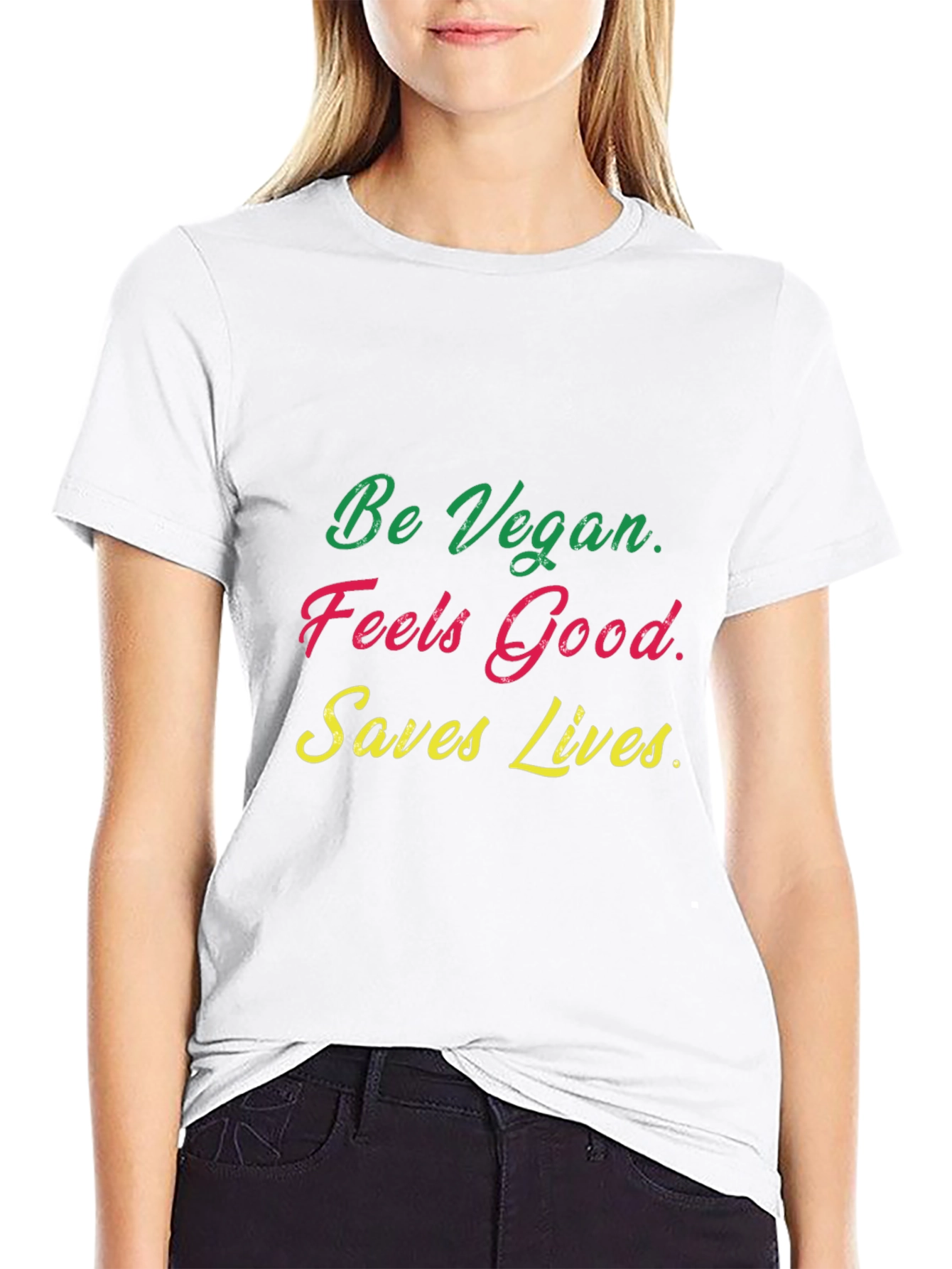 Vegan T-Shirt - Feels Good Saves Lives!