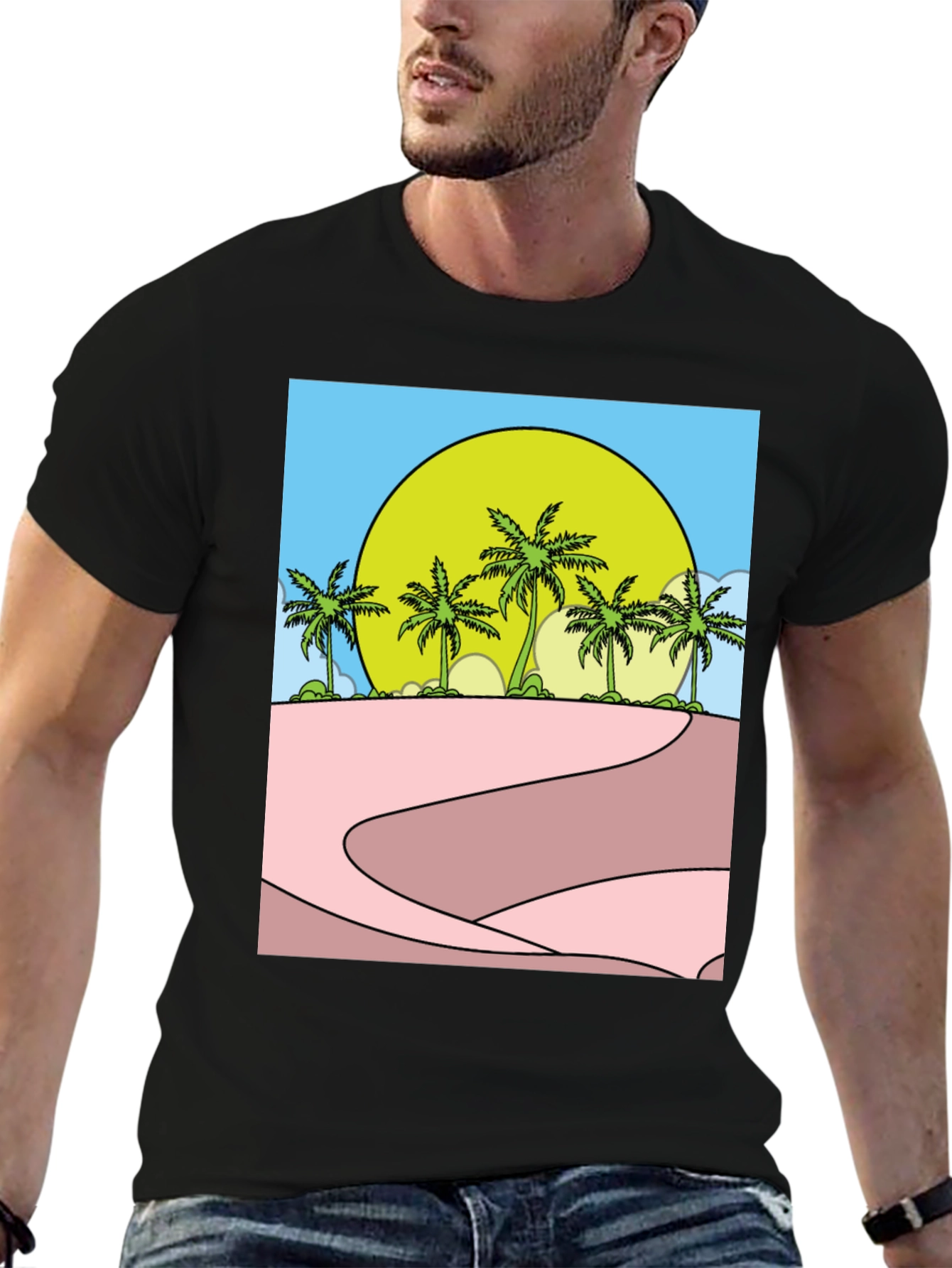 Tropical Palm Sunset Graphic Tee
