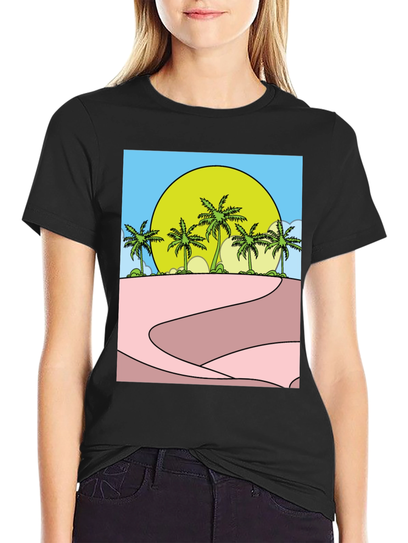 Tropical Palm Sunset Graphic Tee