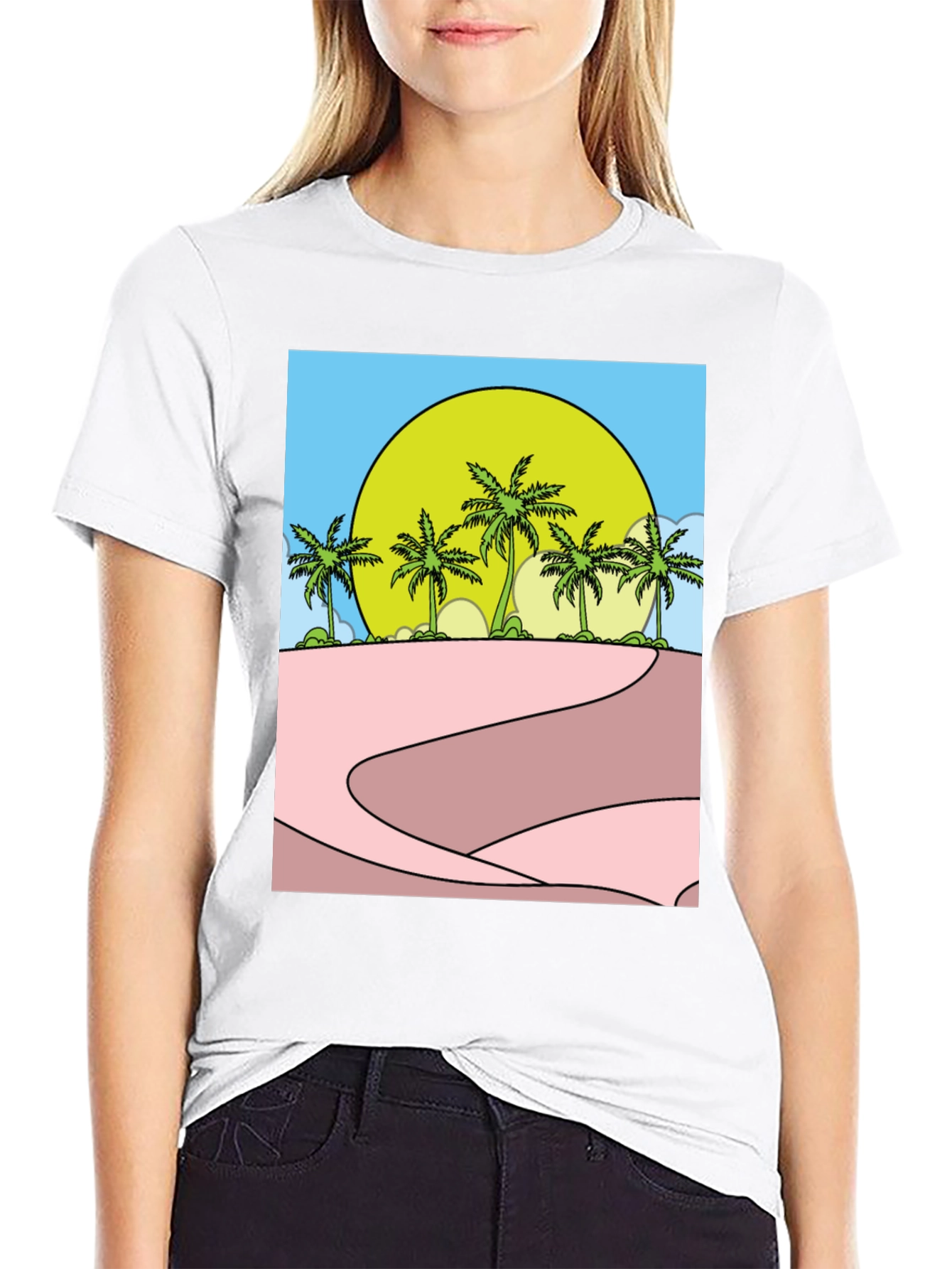 Tropical Palm Sunset Graphic Tee