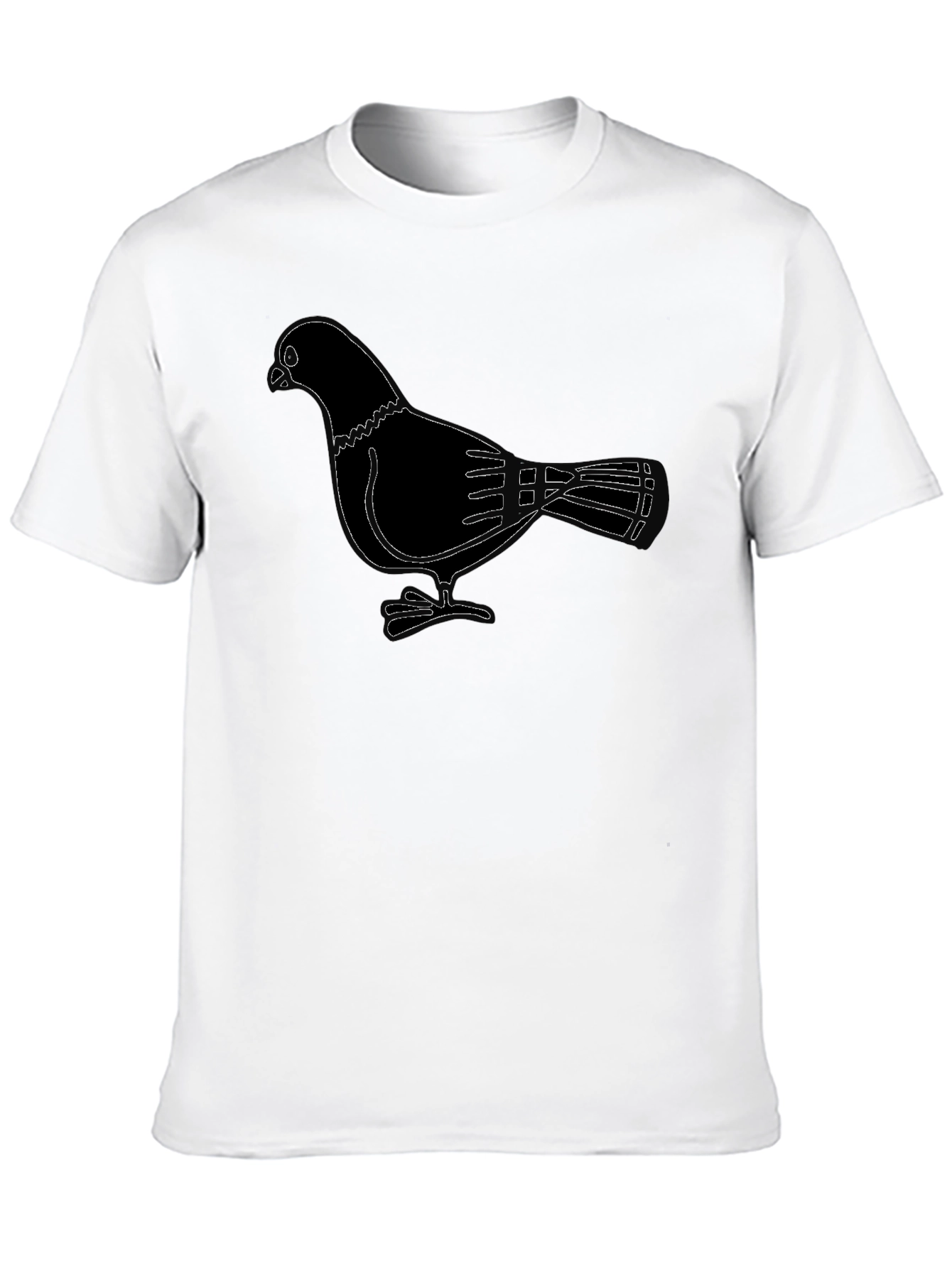 Pigeon Graphic Tee - Stylish Mens Black T-Shirt