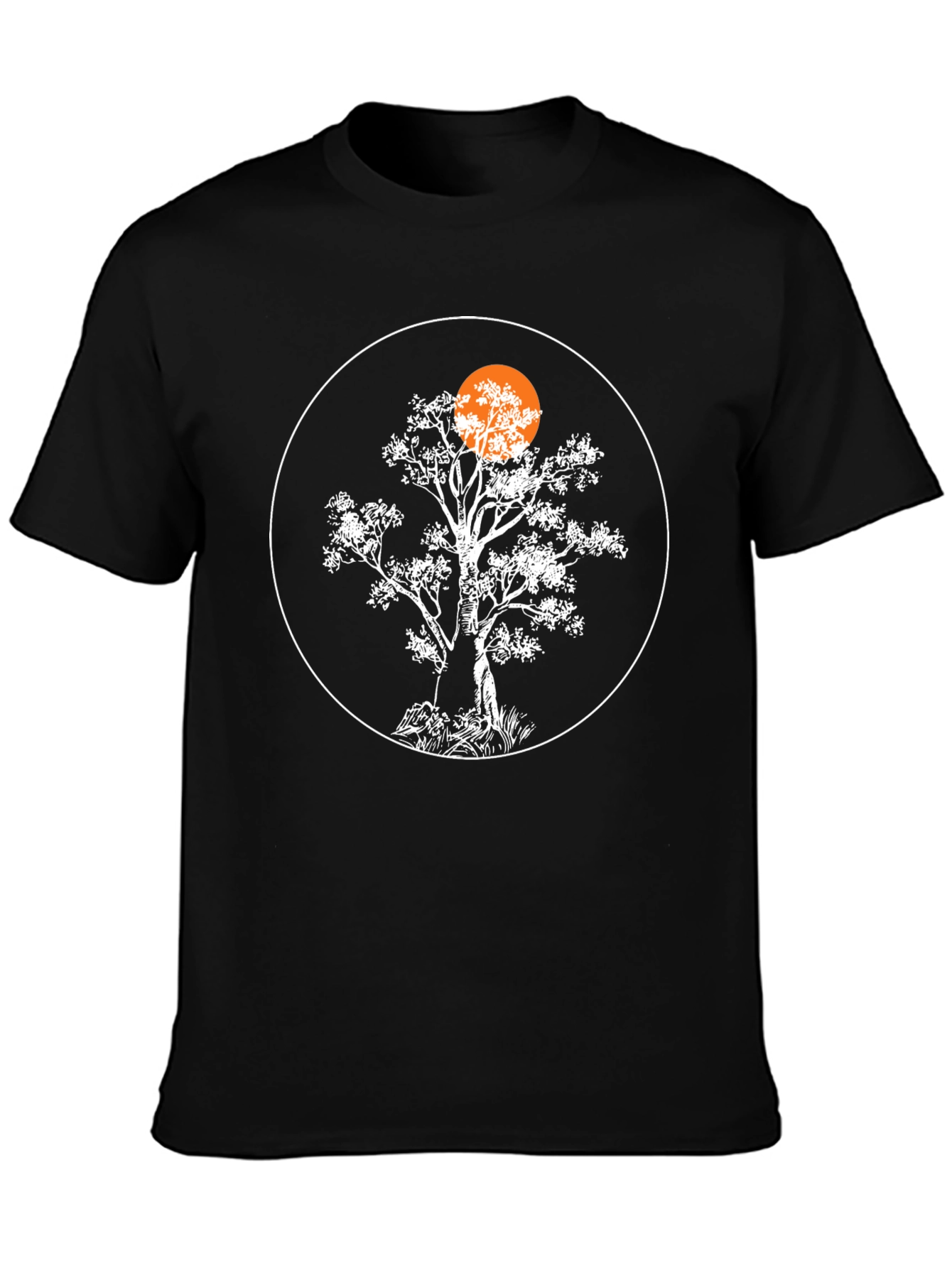 Tree Silhouette Graphic Black T-Shirt