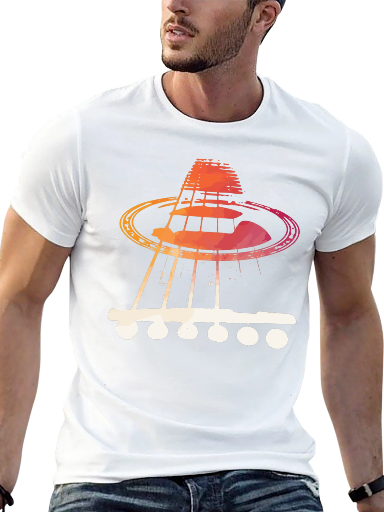 Guitar UFO T-Shirt - Music Lover Tee