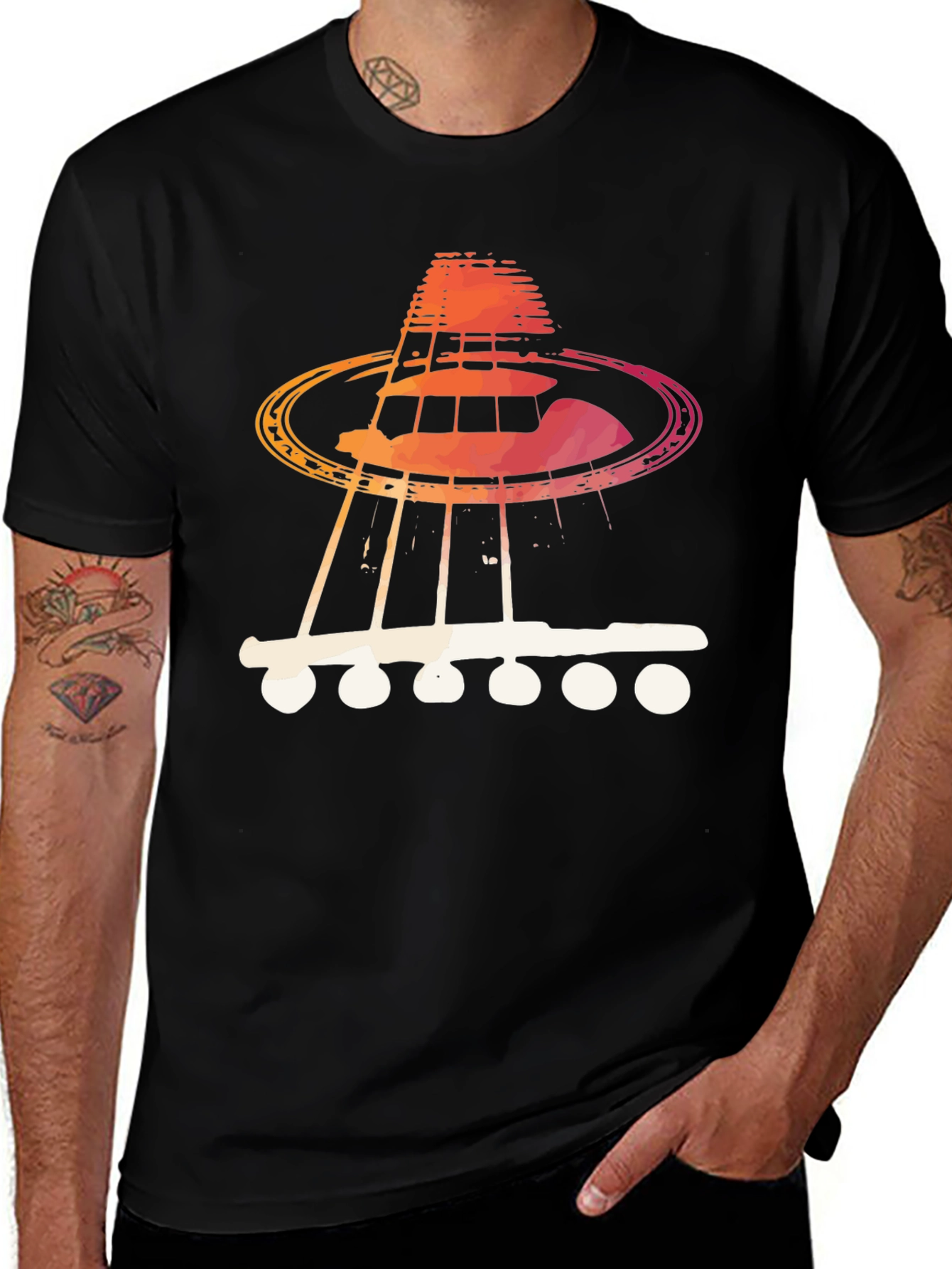 Guitar UFO T-Shirt - Music Lover Tee
