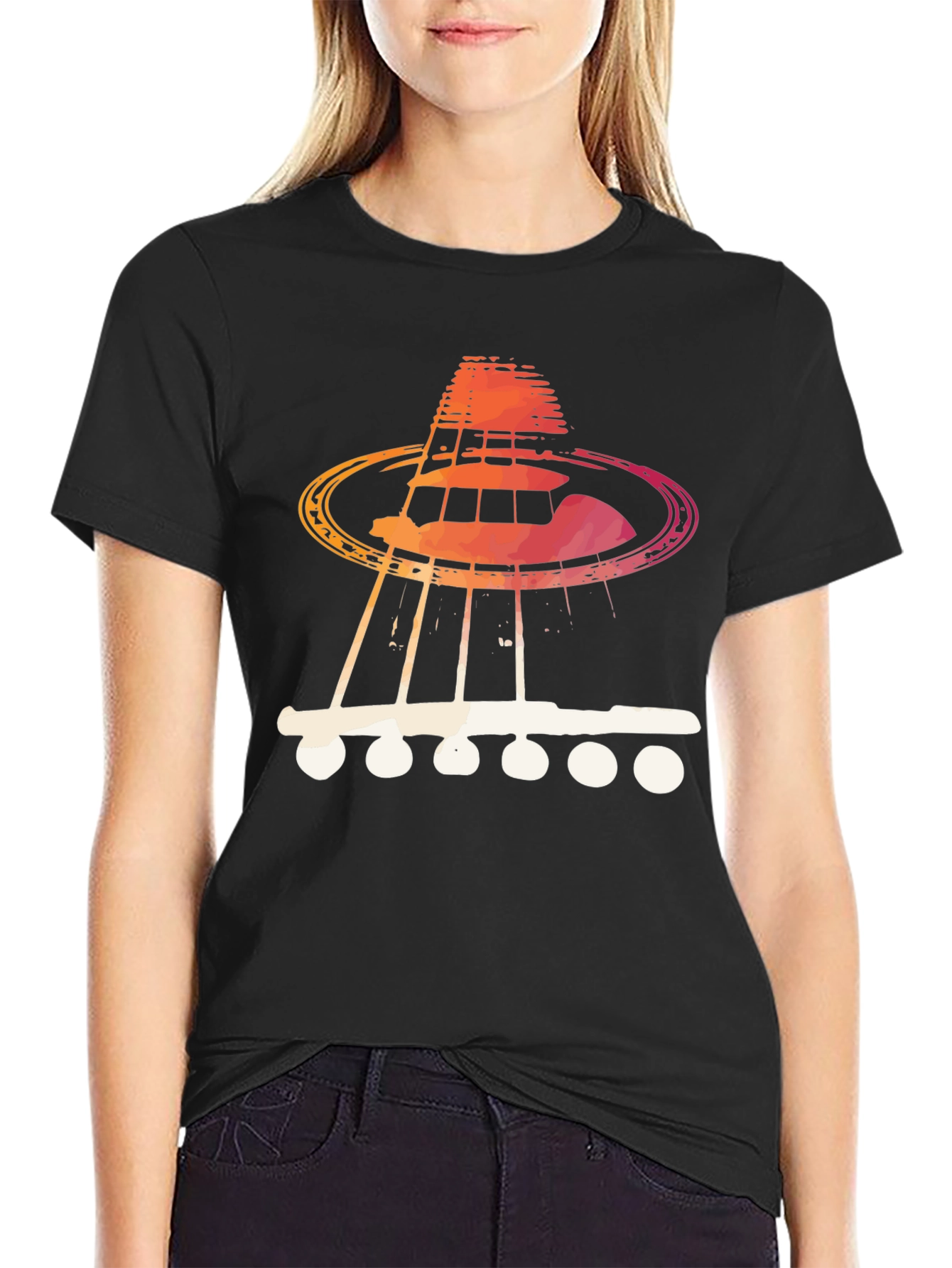 Guitar UFO T-Shirt - Music Lover Tee