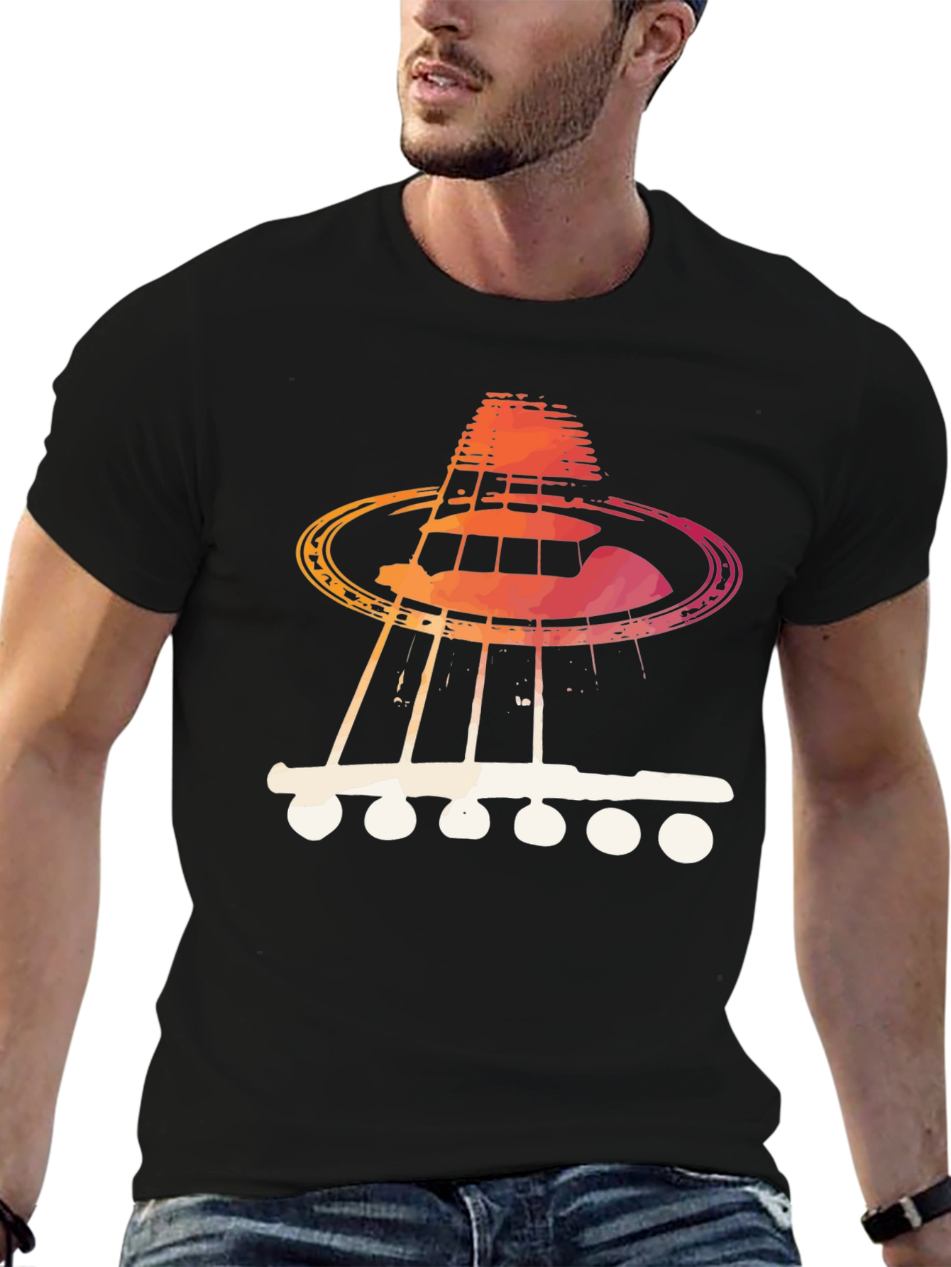 Guitar UFO T-Shirt - Music Lover Tee