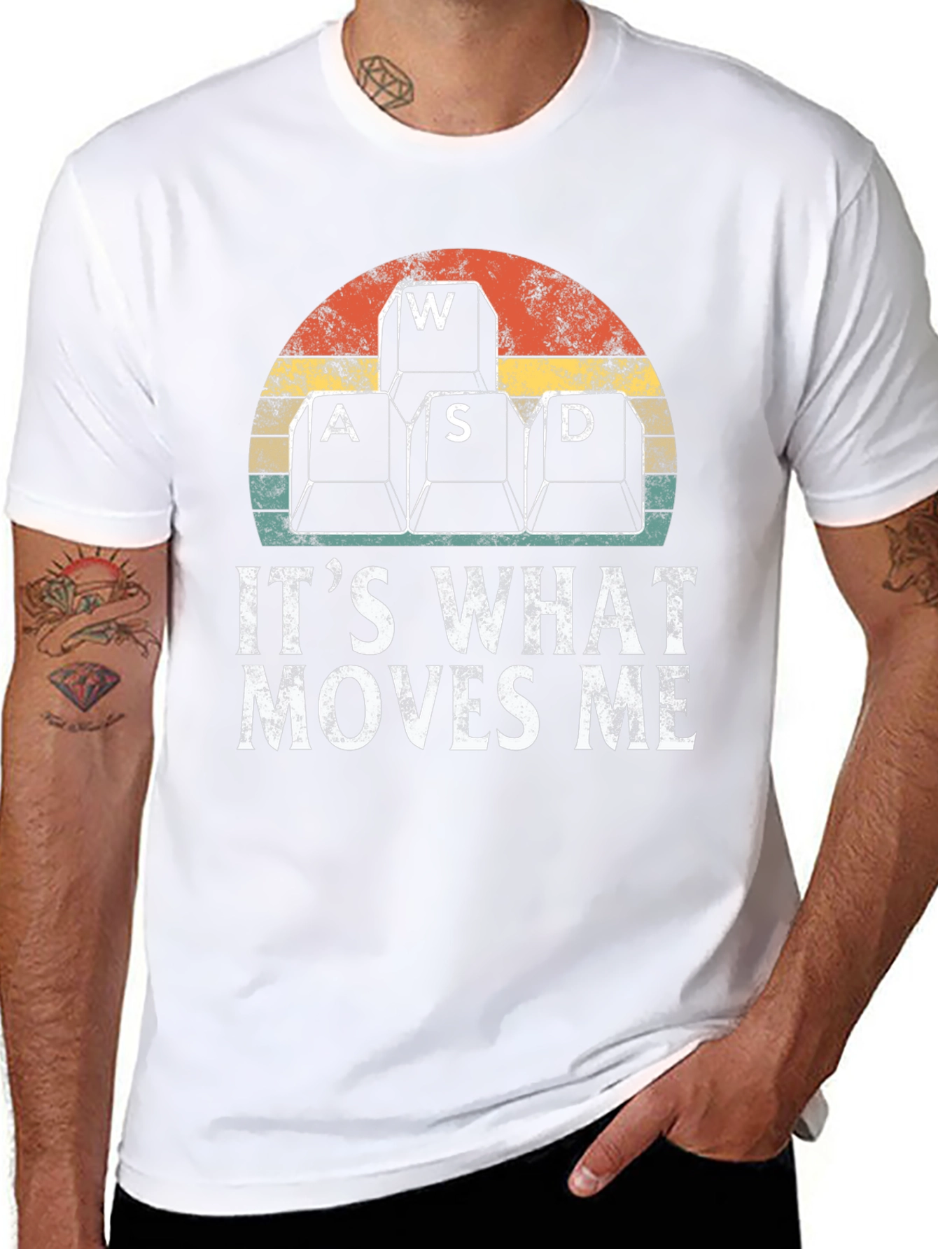 Gamer T-Shirt - WASD Keyboard Keys Moves Me