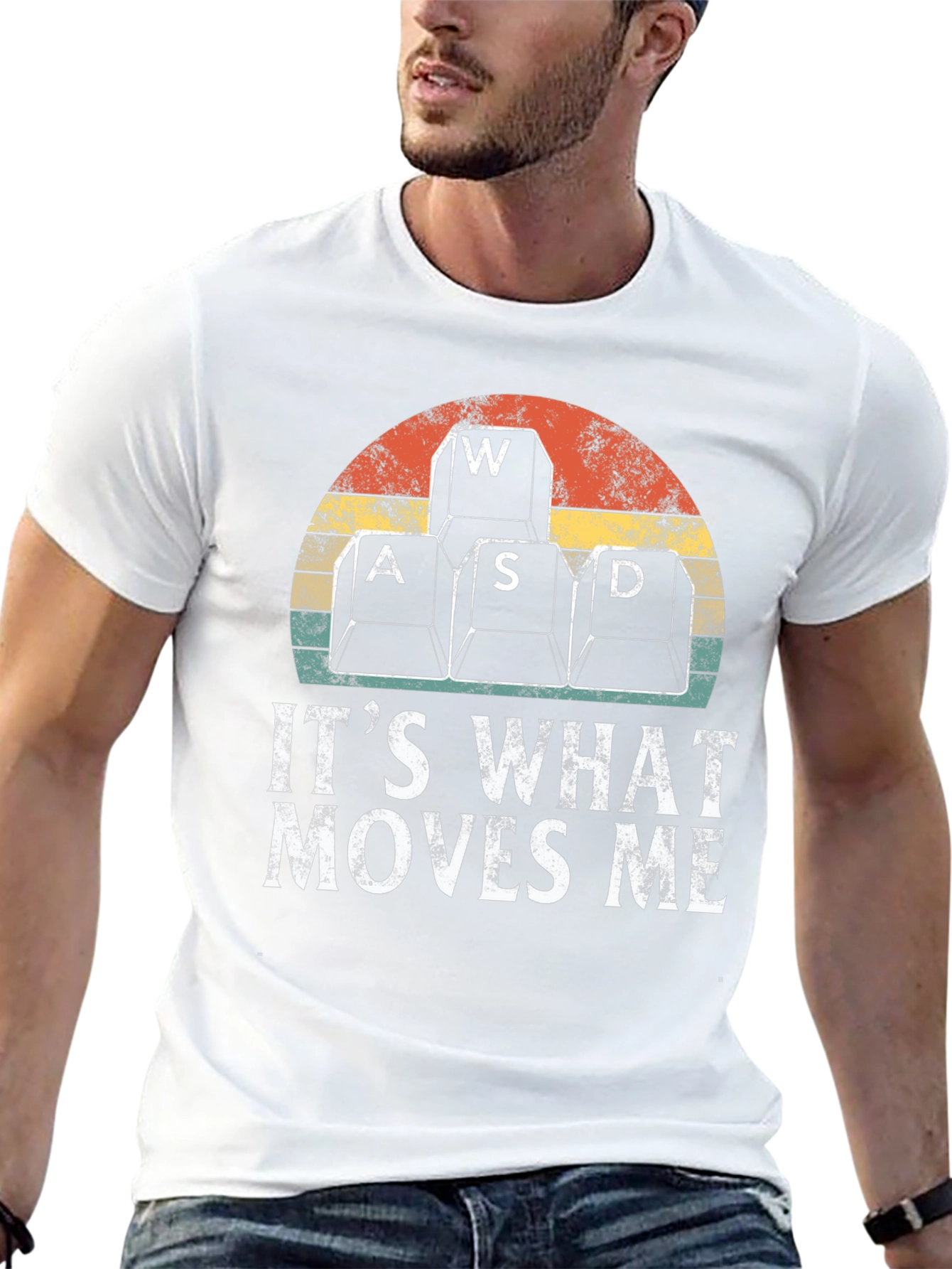 Gamer T-Shirt - WASD Keyboard Keys Moves Me
